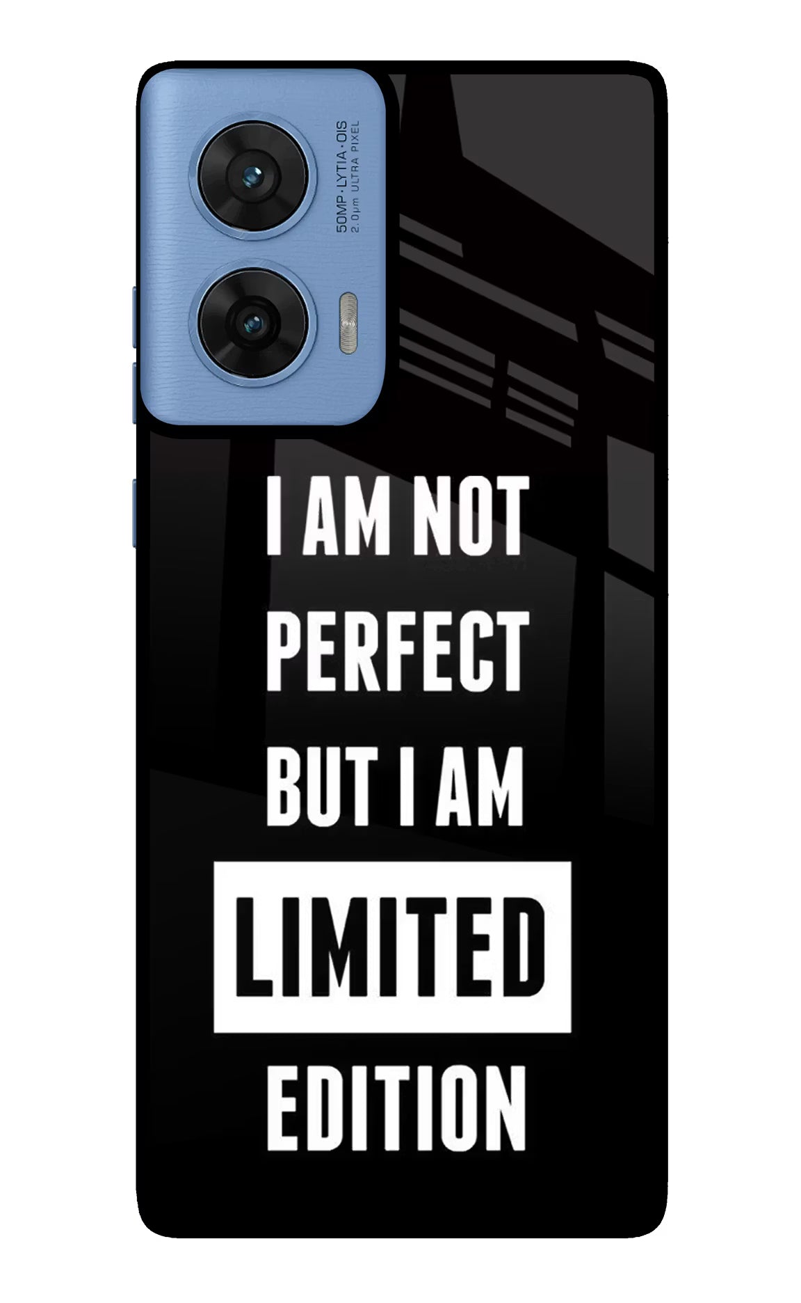 I Am Not Perfect But I Am Limited Edition Moto G96 5G Back Cover - I Am Not Perfect But I Am Limited Edition Moto G96 5G Glass Case Back Cover by Casekaro I Am Not Perfect But I Am Limited Edition Moto G96 5G Glass Case Back Cover by Casekaro