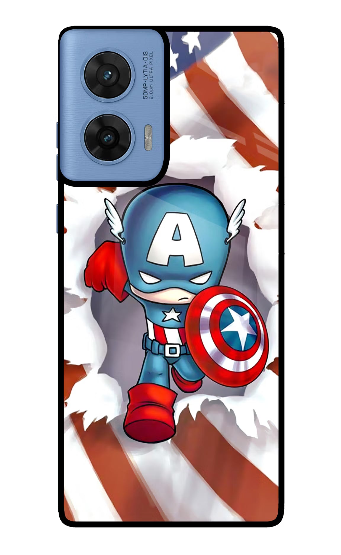 Captain America Moto G96 5G Back Cover - Captain America Moto G96 5G Glass Case Back Cover by Casekaro Captain America Moto G96 5G Glass Case Back Cover by Casekaro
