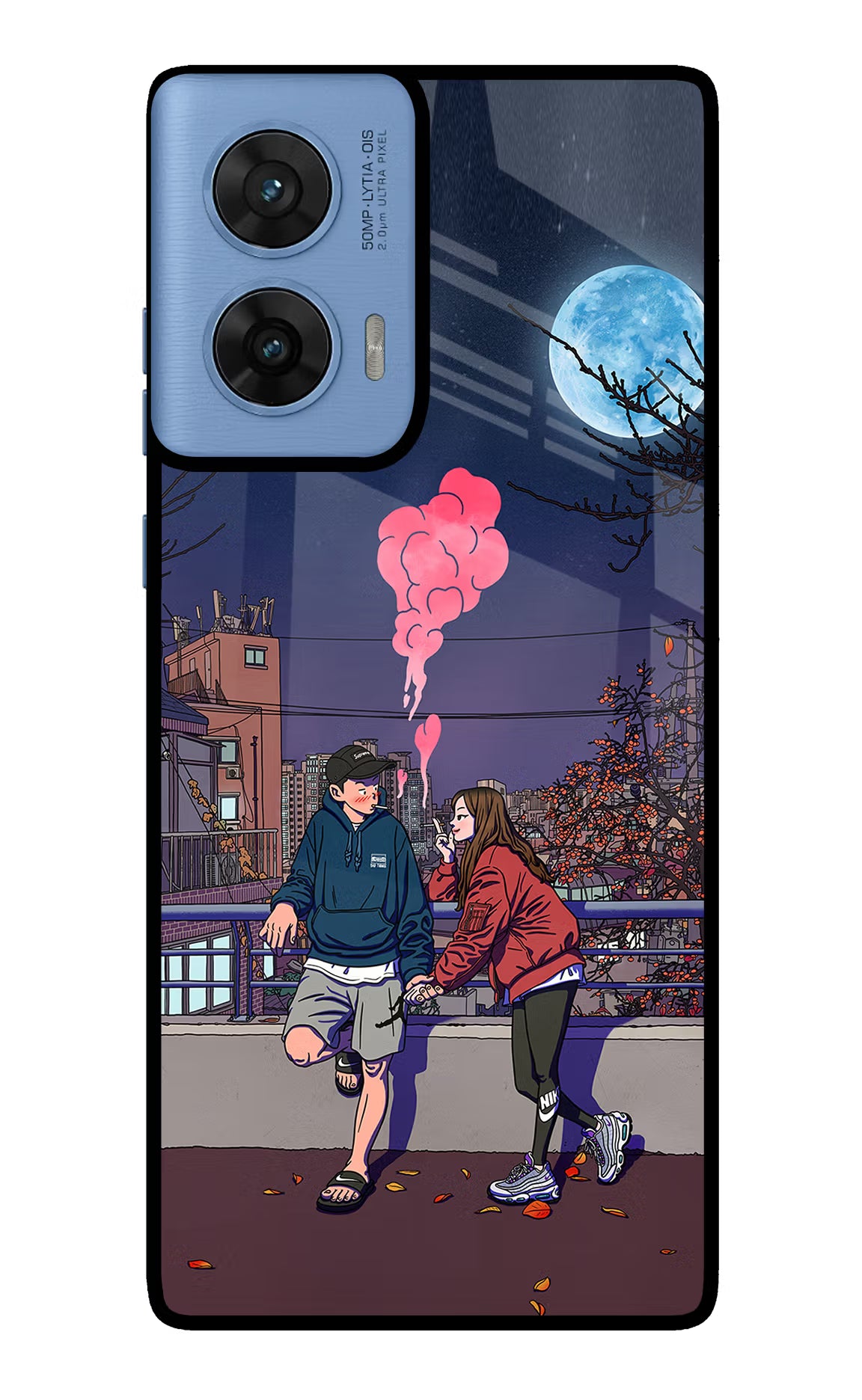 Chilling Couple Moto G96 5G Back Cover - Chilling Couple Moto G96 5G Glass Case Back Cover by Casekaro Chilling Couple Moto G96 5G Glass Case Back Cover by Casekaro