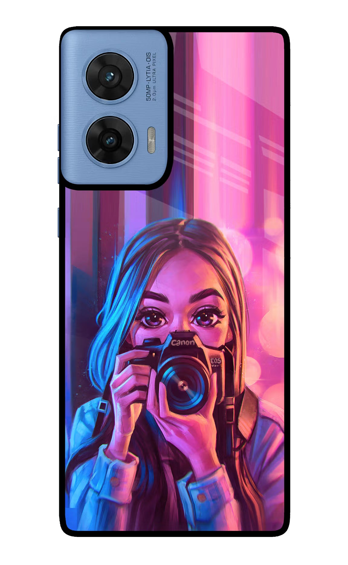 Girl Photographer Moto G96 5G Glass Case - Girl Photographer Moto G96 5G Glass Case Girl Photographer Moto G96 5G Glass Case