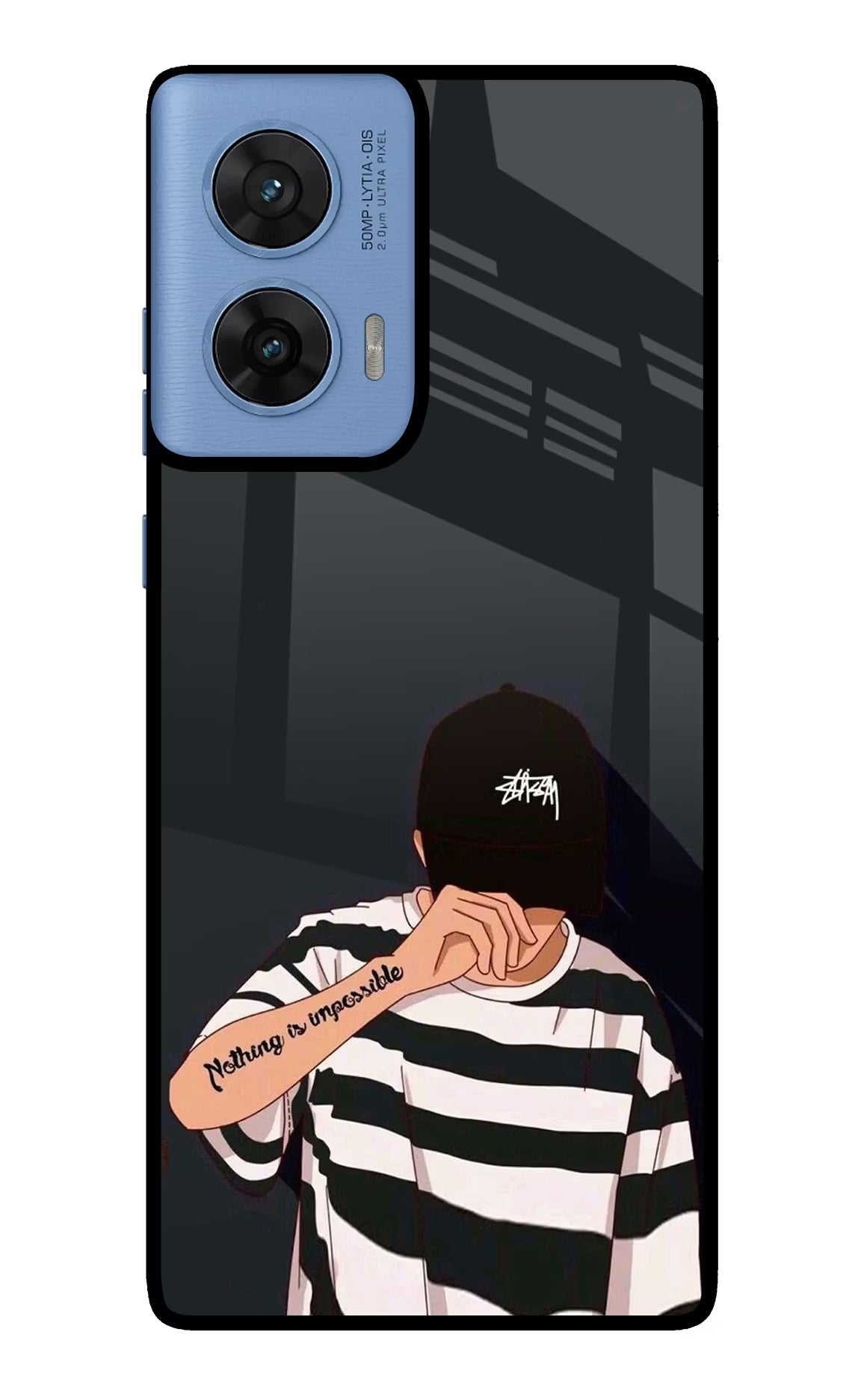 Aesthetic Boy Moto G96 5G Back Cover - Aesthetic Boy Moto G96 5G Glass Case Back Cover by Casekaro Aesthetic Boy Moto G96 5G Glass Case Back Cover by Casekaro