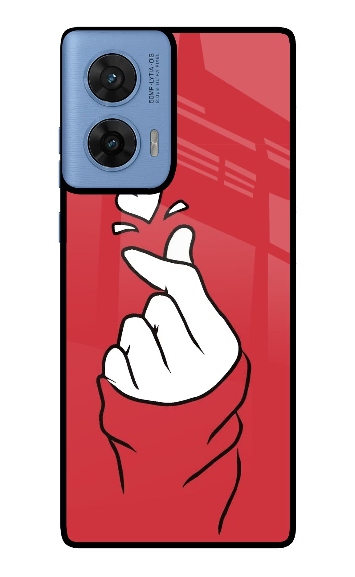 Korean Love Sign Moto G96 5G Back Cover - Korean Love Sign Moto G96 5G Glass Case Back Cover by Casekaro Korean Love Sign Moto G96 5G Glass Case Back Cover by Casekaro