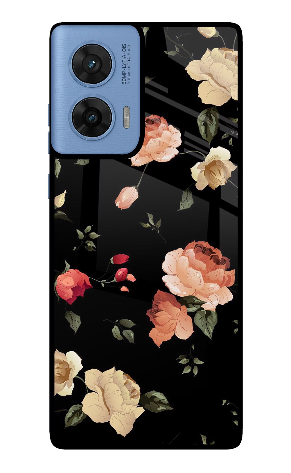 Flowers Moto G96 5G Glass Case - Flowers Moto G96 5G Glass Case Flowers Moto G96 5G Glass Case