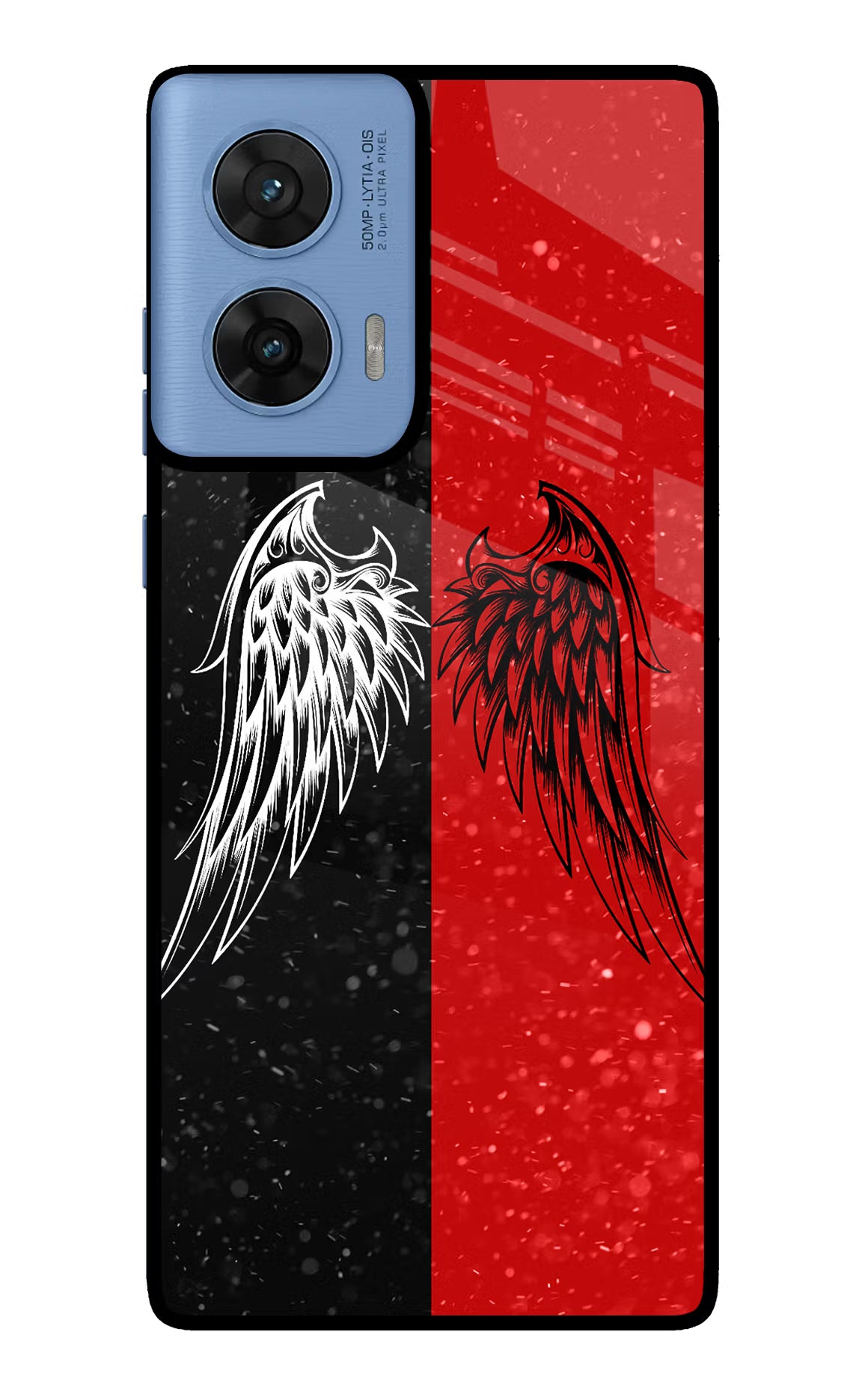 Wings Moto G96 5G Back Cover - Wings Moto G96 5G Glass Case Back Cover by Casekaro Wings Moto G96 5G Glass Case Back Cover by Casekaro