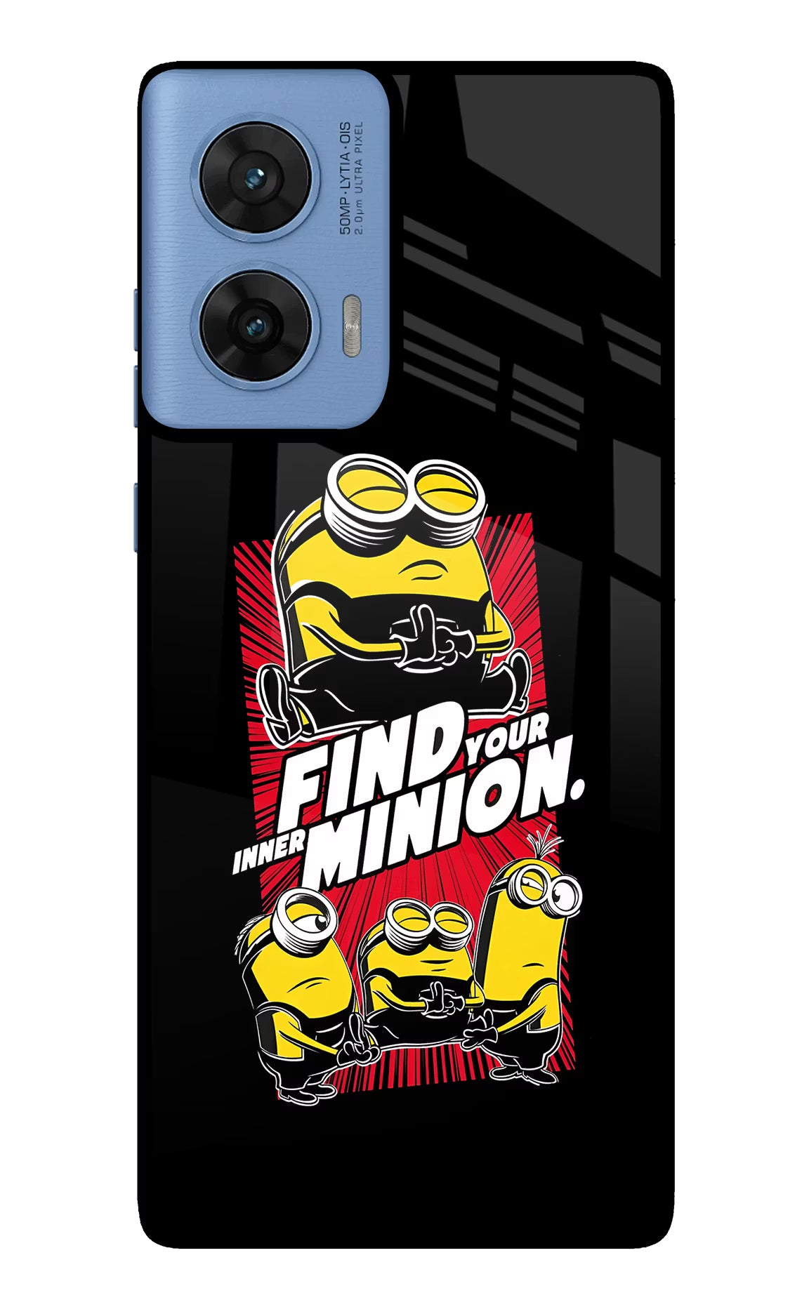 Find your inner Minion Moto G96 5G Back Cover - Find your inner Minion Moto G96 5G Glass Case Back Cover by Casekaro Find your inner Minion Moto G96 5G Glass Case Back Cover by Casekaro