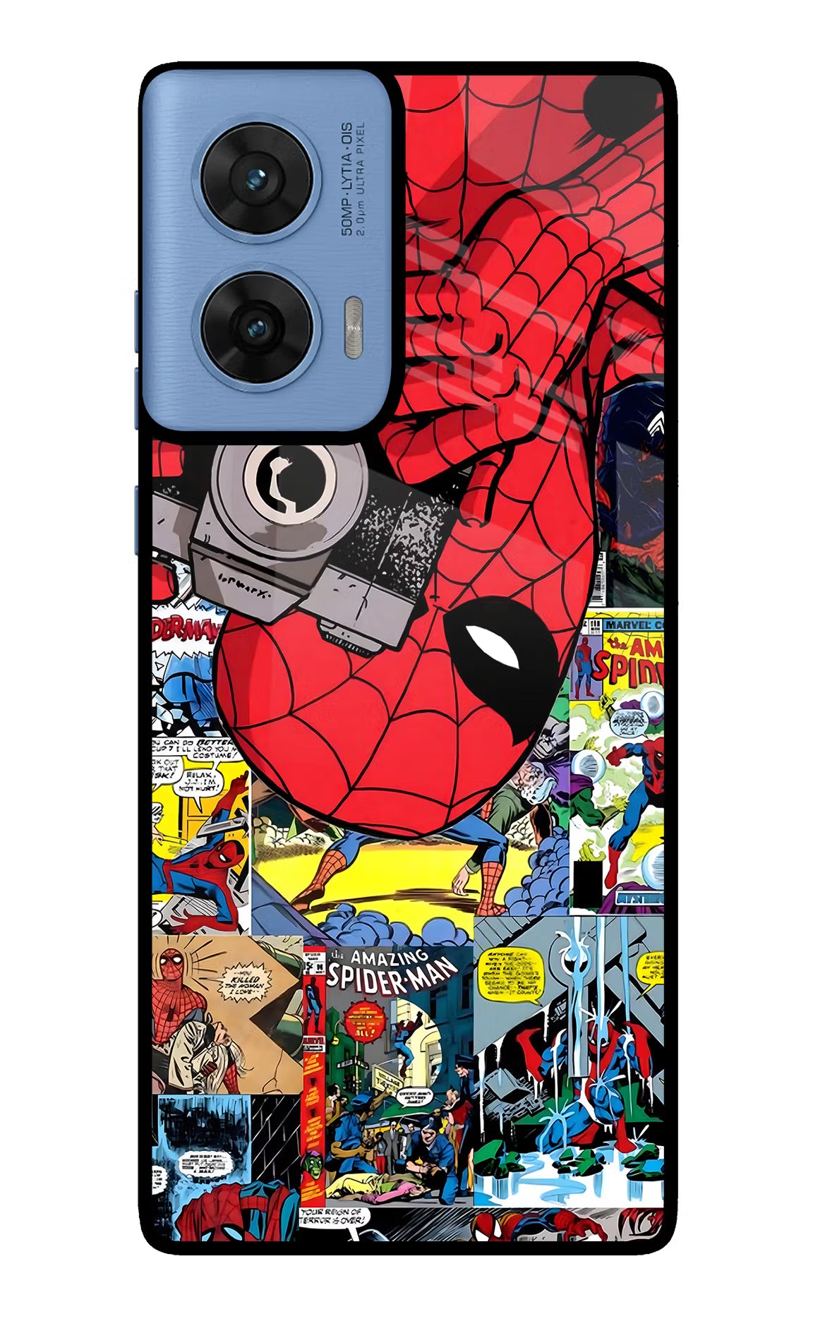 Spider Man Moto G96 5G Back Cover - Spider Man Moto G96 5G Glass Case Back Cover by Casekaro Spider Man Moto G96 5G Glass Case Back Cover by Casekaro