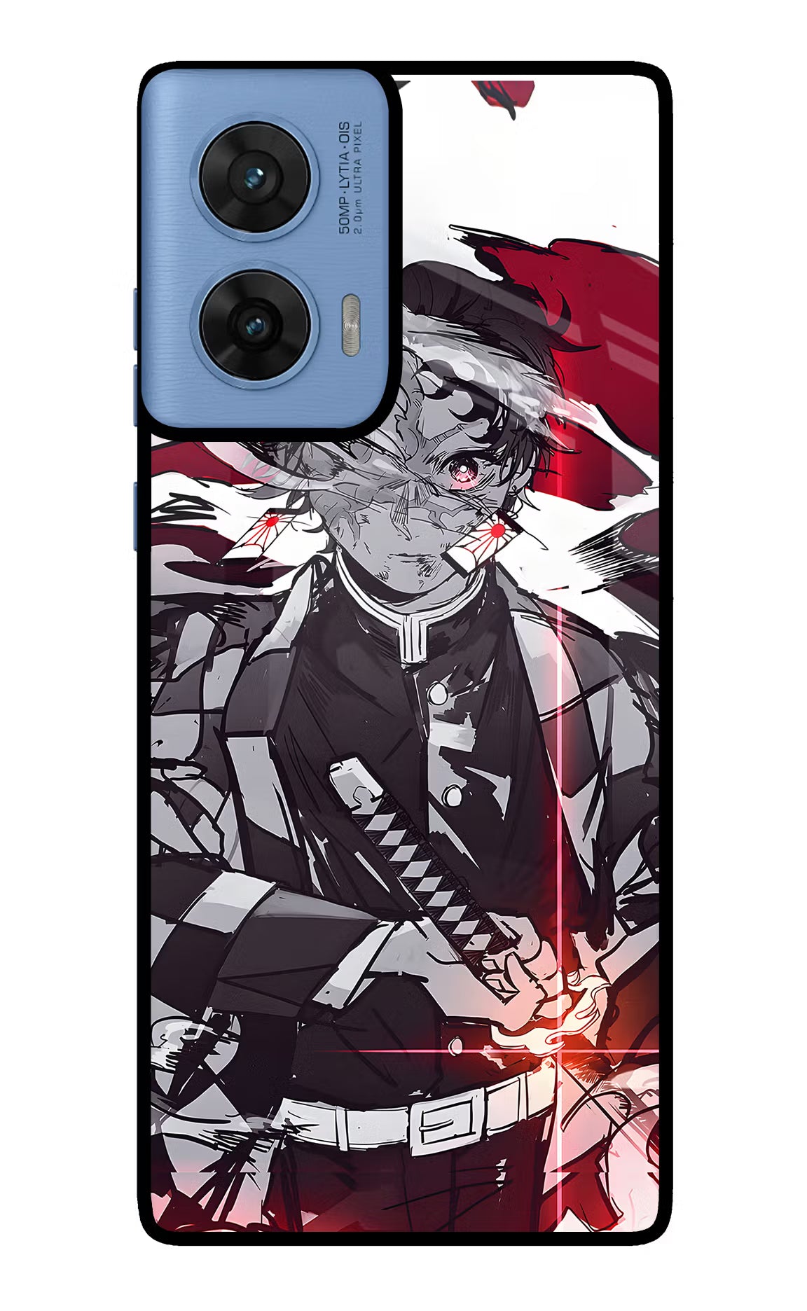 Demon Slayer Moto G96 5G Back Cover - Demon Slayer Moto G96 5G Glass Case Back Cover by Casekaro Demon Slayer Moto G96 5G Glass Case Back Cover by Casekaro