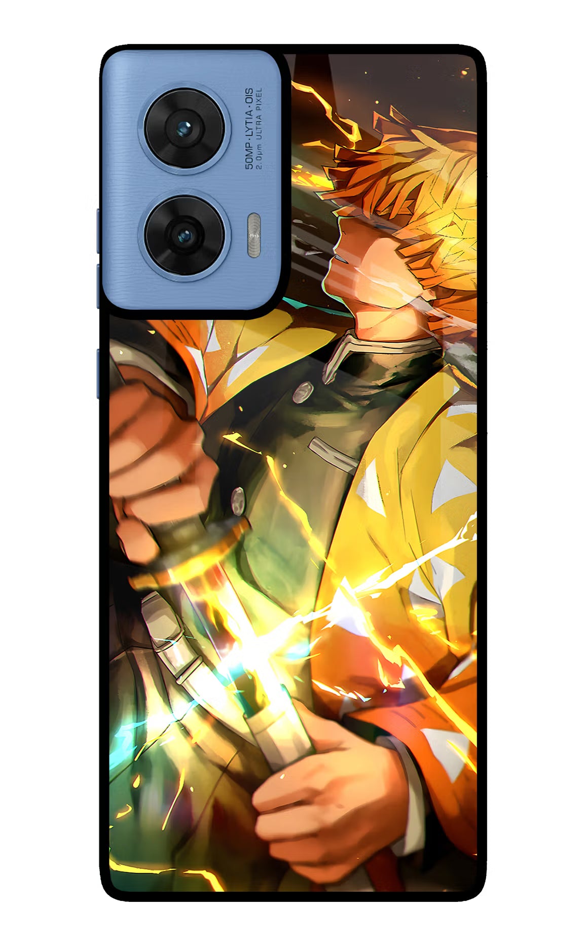 Demon Slayer Moto G96 5G Back Cover - Demon Slayer Moto G96 5G Glass Case Back Cover by Casekaro Demon Slayer Moto G96 5G Glass Case Back Cover by Casekaro