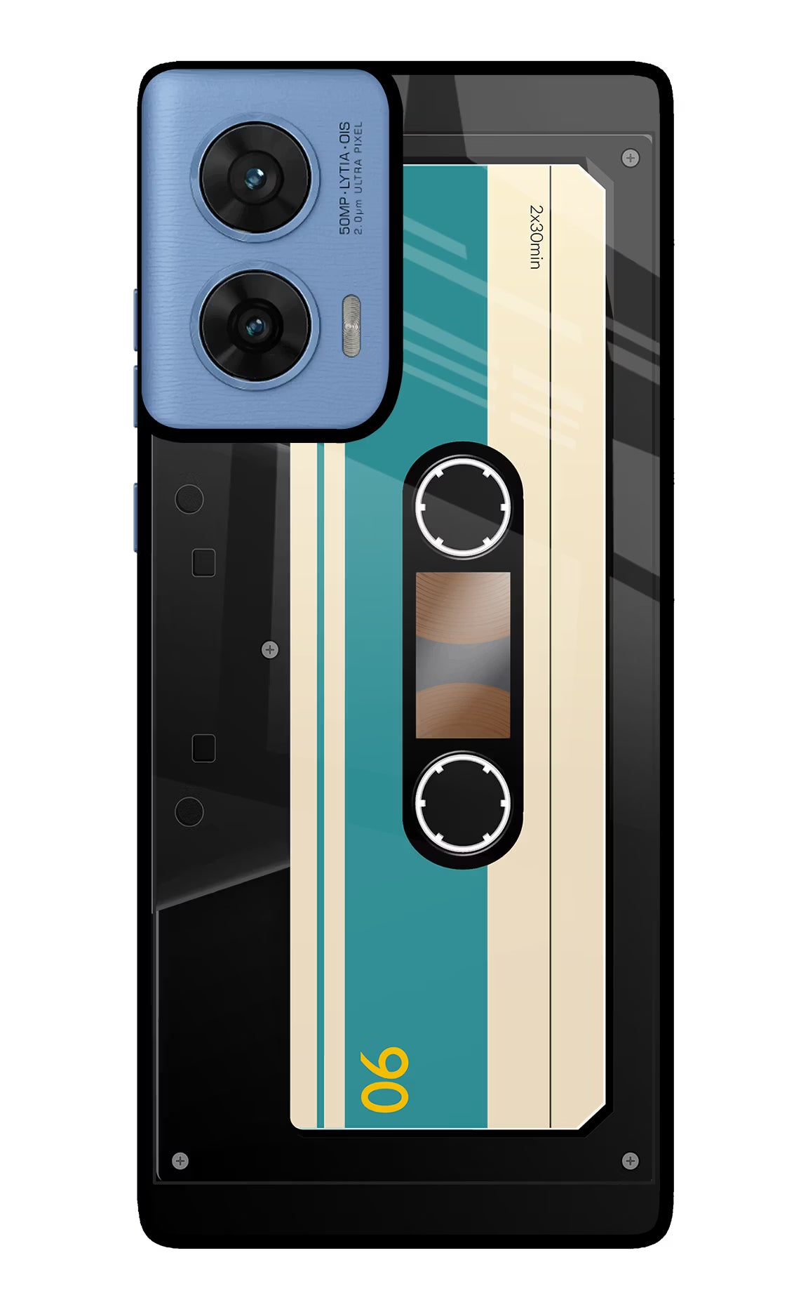 Cassette Moto G96 5G Back Cover - Cassette Moto G96 5G Glass Case Back Cover by Casekaro Cassette Moto G96 5G Glass Case Back Cover by Casekaro