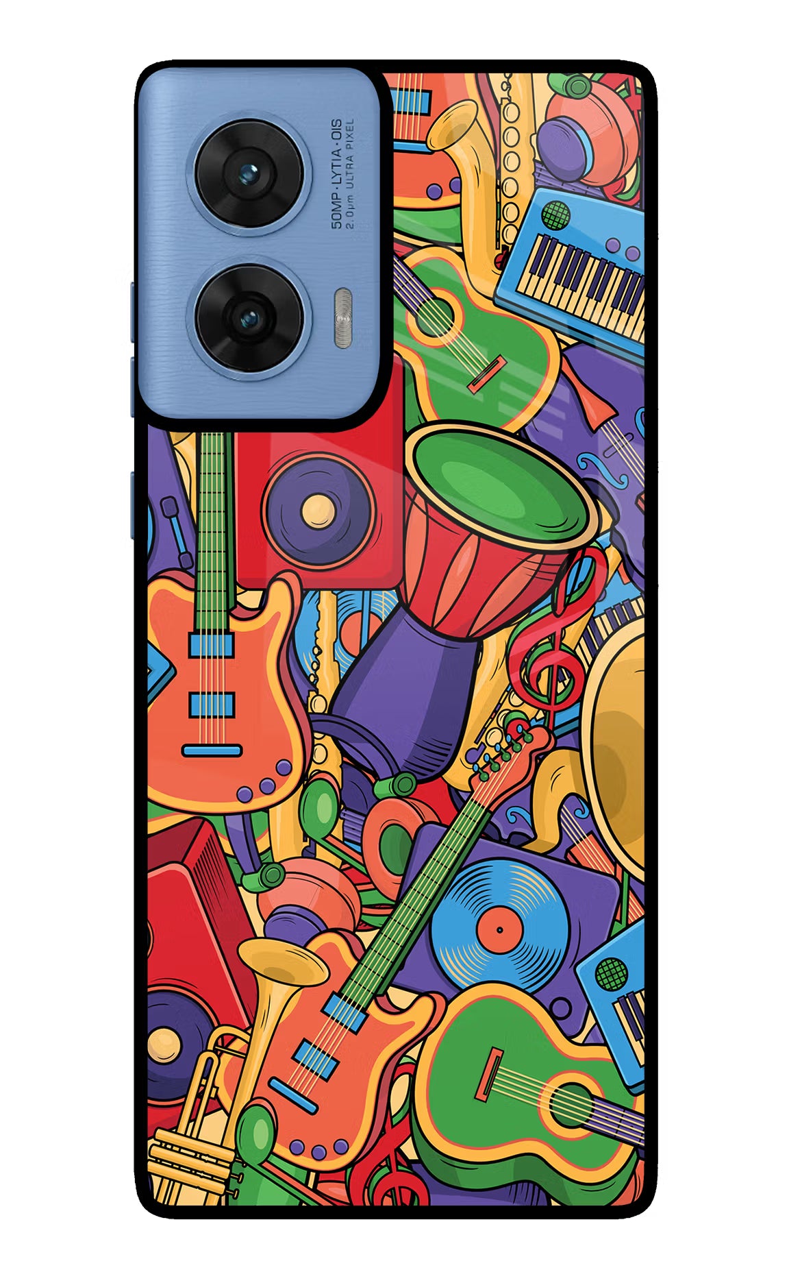 Music Instrument Doodle Moto G96 5G Glass Case Back Cover by Casekaro
