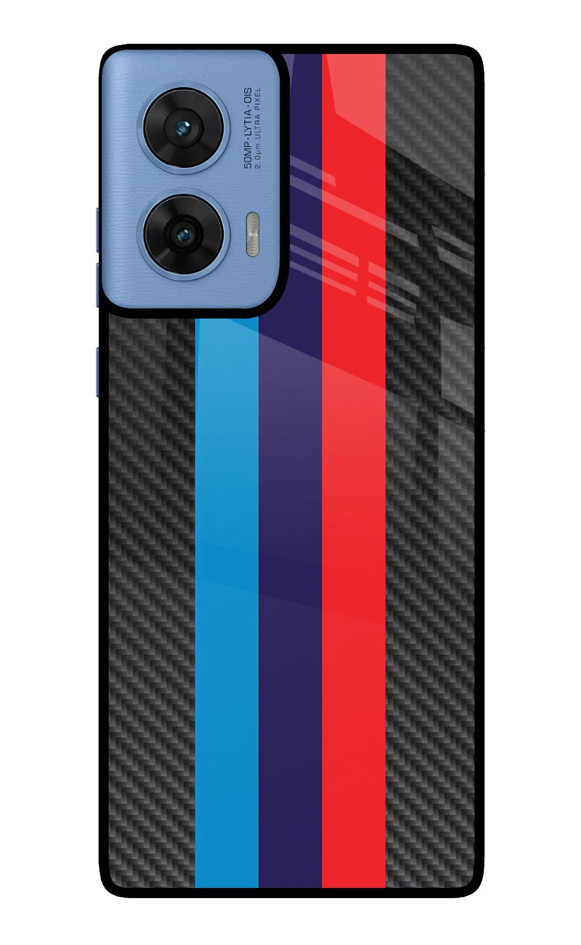 BMW Stripes Pattern Moto G96 5G Back Cover - BMW Stripes Pattern Moto G96 5G Glass Case Back Cover by Casekaro BMW Stripes Pattern Moto G96 5G Glass Case Back Cover by Casekaro