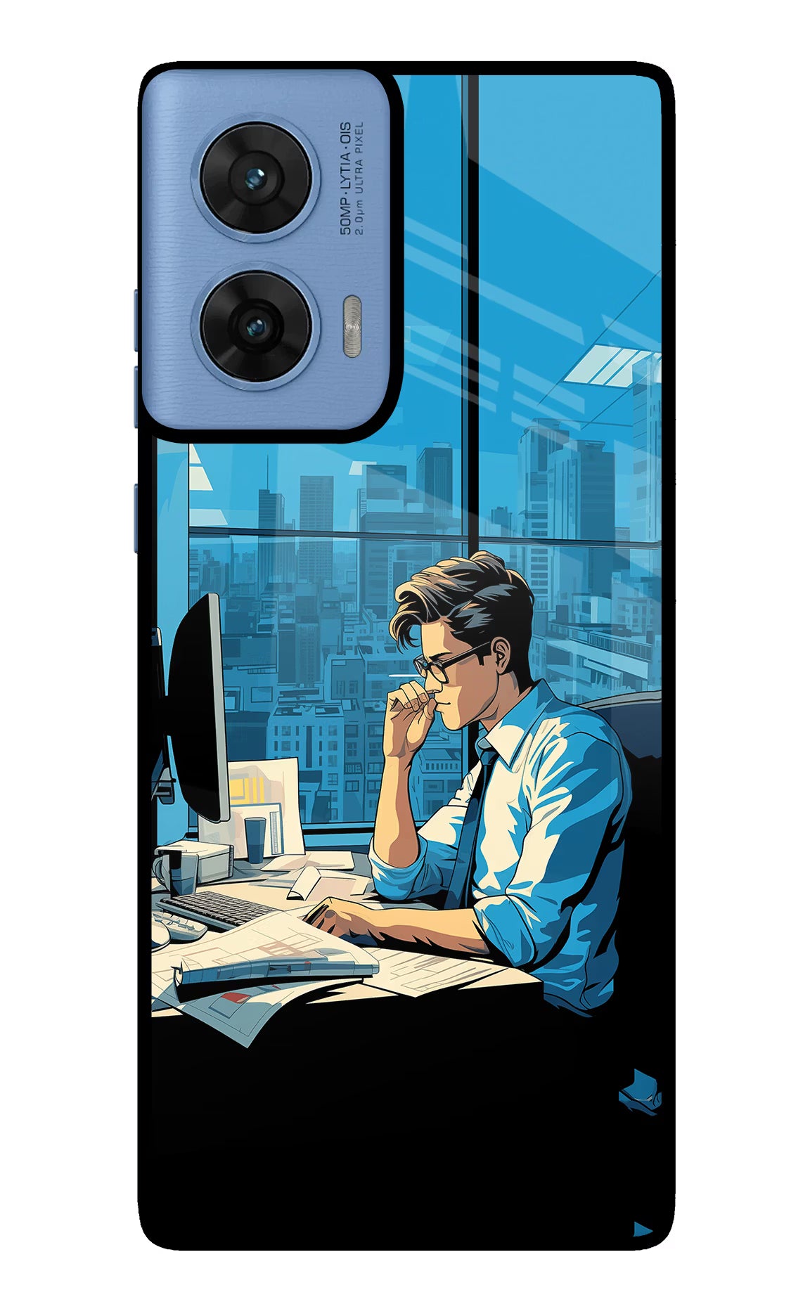 Focused Hustler (AI Generated) Moto G96 5G Back Cover - Focused Hustler (AI Generated) Moto G96 5G Glass Case Back Cover by Casekaro Focused Hustler (AI Generated) Moto G96 5G Glass Case Back Cover by Casekaro