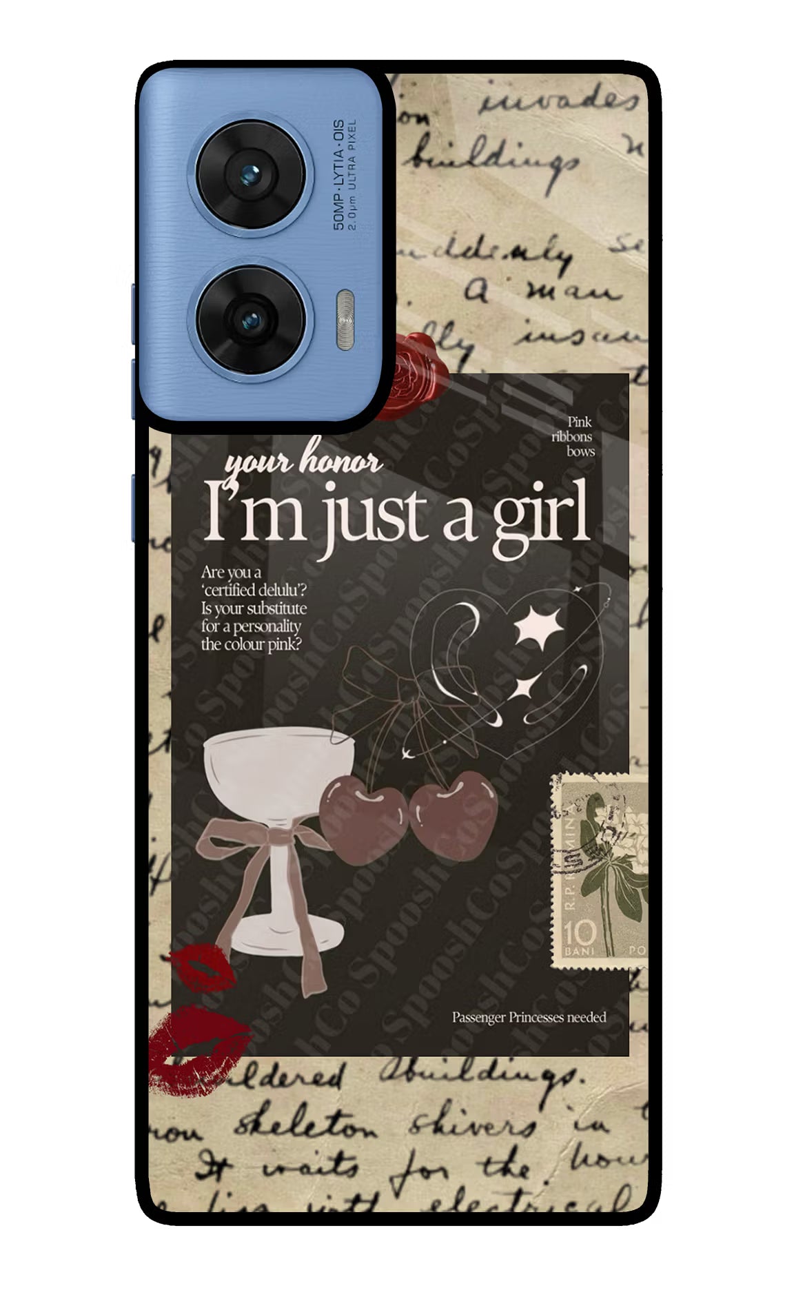 I am just a girl Moto G96 5G Glass Case Back Cover by Casekaro