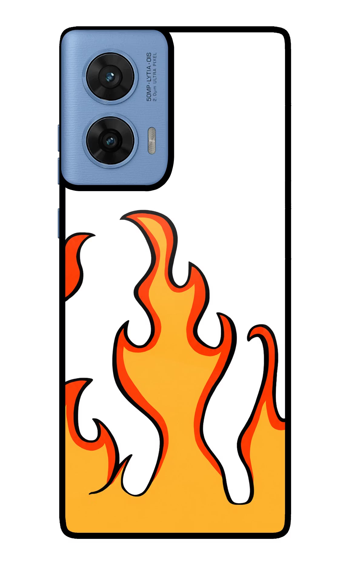 Fired Up – White Moto G96 5G Back Cover - Fired Up – White Moto G96 5G Glass Case Back Cover by Casekaro Fired Up – White Moto G96 5G Glass Case Back Cover by Casekaro