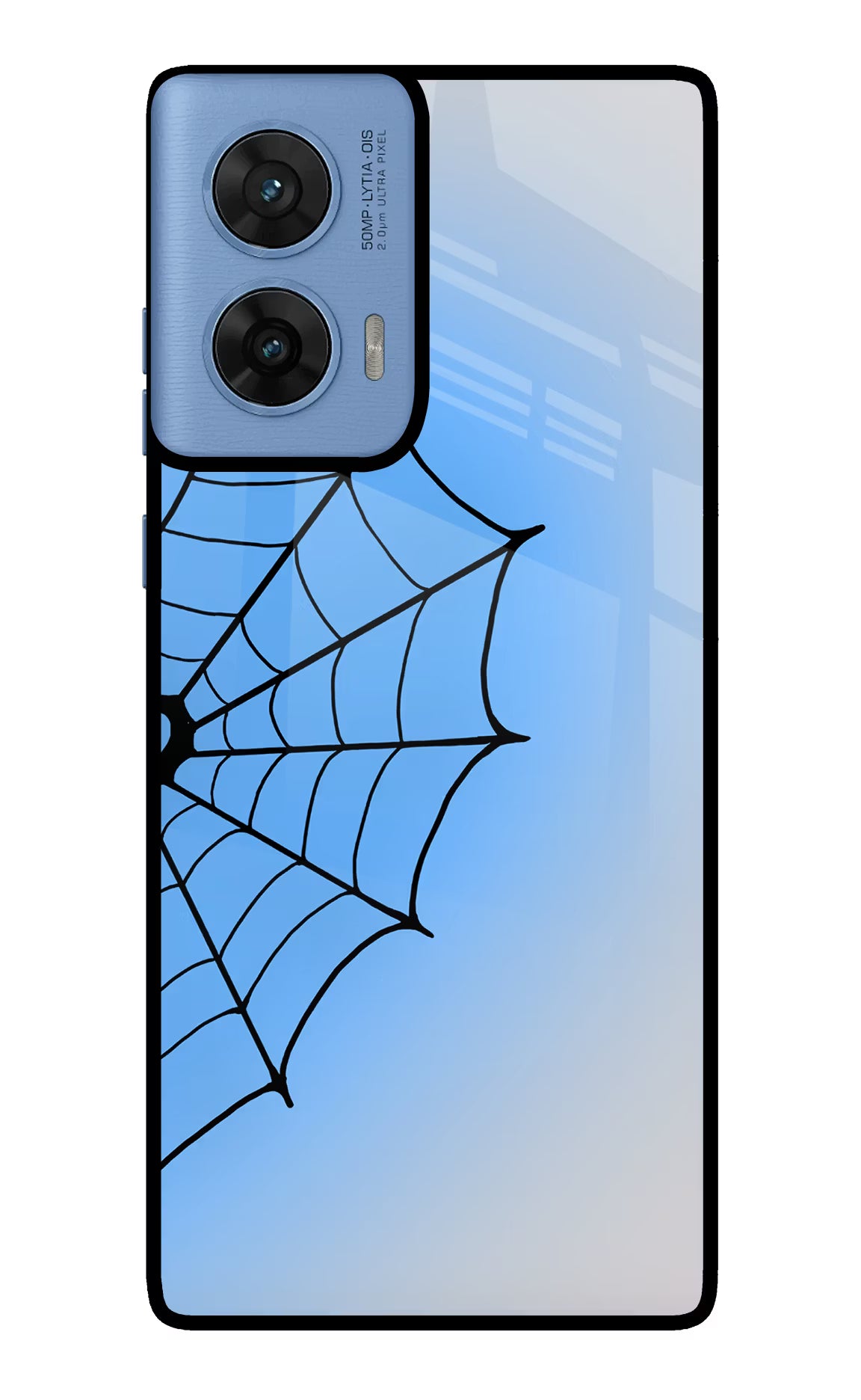 Blue Web Moto G96 5G Glass Case - Blue Web Moto G96 5G Glass Case Blue Web Moto G96 5G Glass Case
