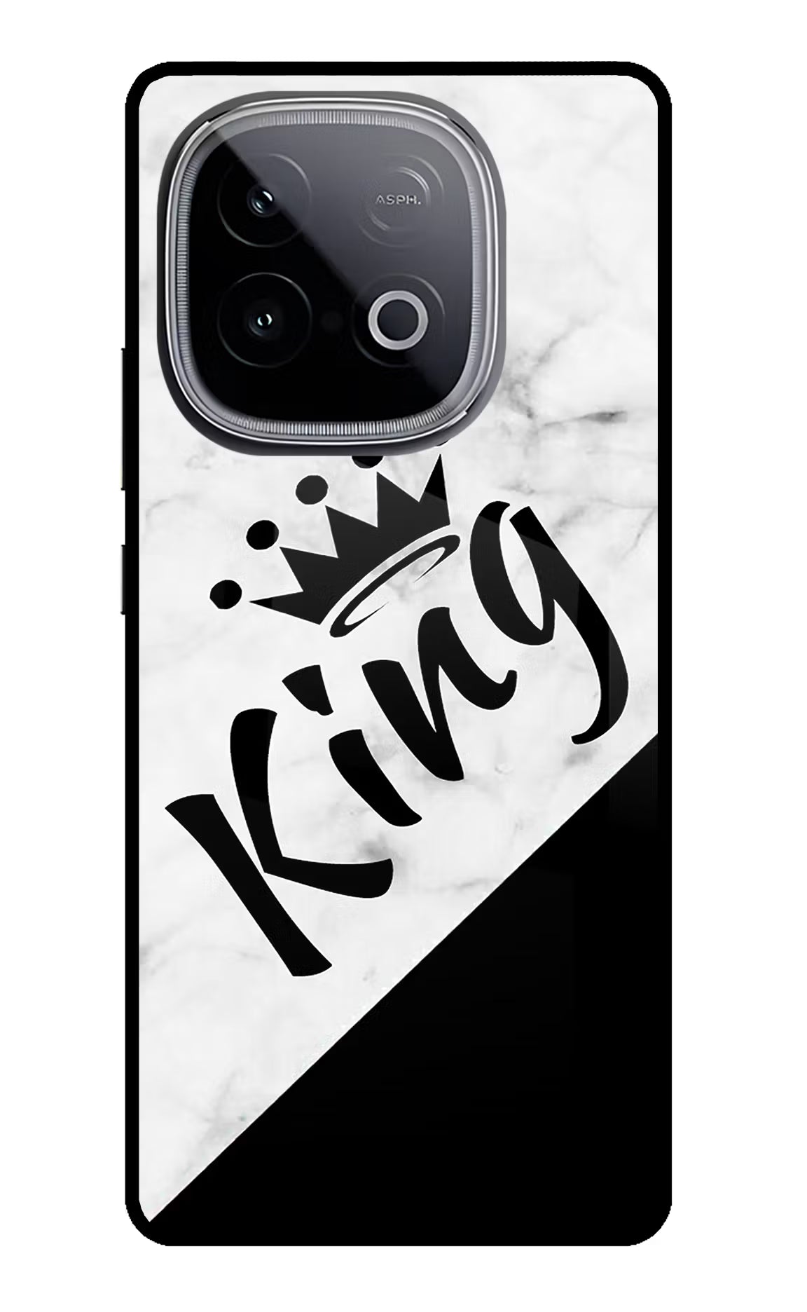King iQOO Neo 10 Back Cover - King iQOO Neo 10 Glass Case Back Cover by Casekaro King iQOO Neo 10 Glass Case Back Cover by Casekaro