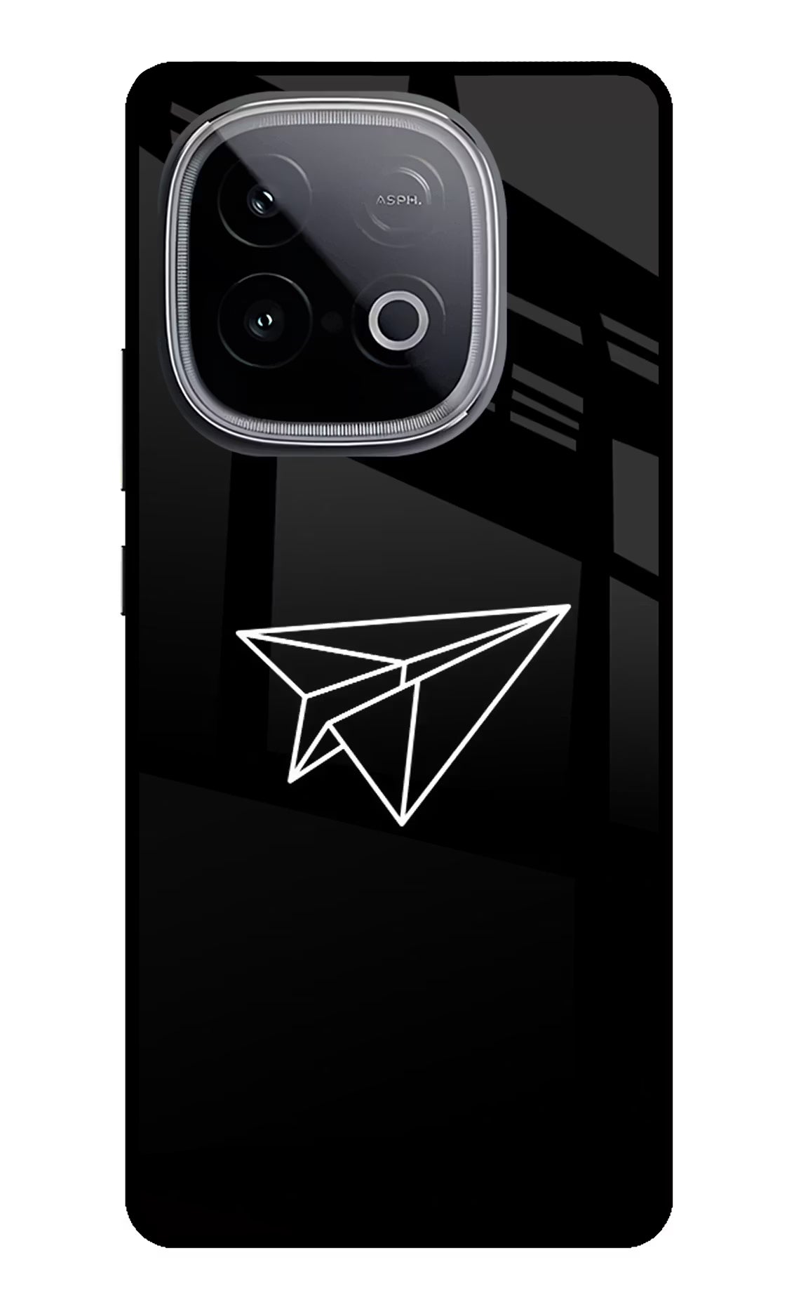 Paper Plane White iQOO Neo 10 Back Cover - Paper Plane White iQOO Neo 10 Glass Case Back Cover by Casekaro Paper Plane White iQOO Neo 10 Glass Case Back Cover by Casekaro