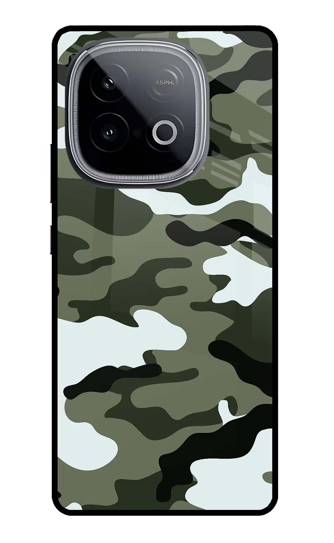 Camouflage iQOO Neo 10 Back Cover - Camouflage iQOO Neo 10 Glass Case Back Cover by Casekaro Camouflage iQOO Neo 10 Glass Case Back Cover by Casekaro