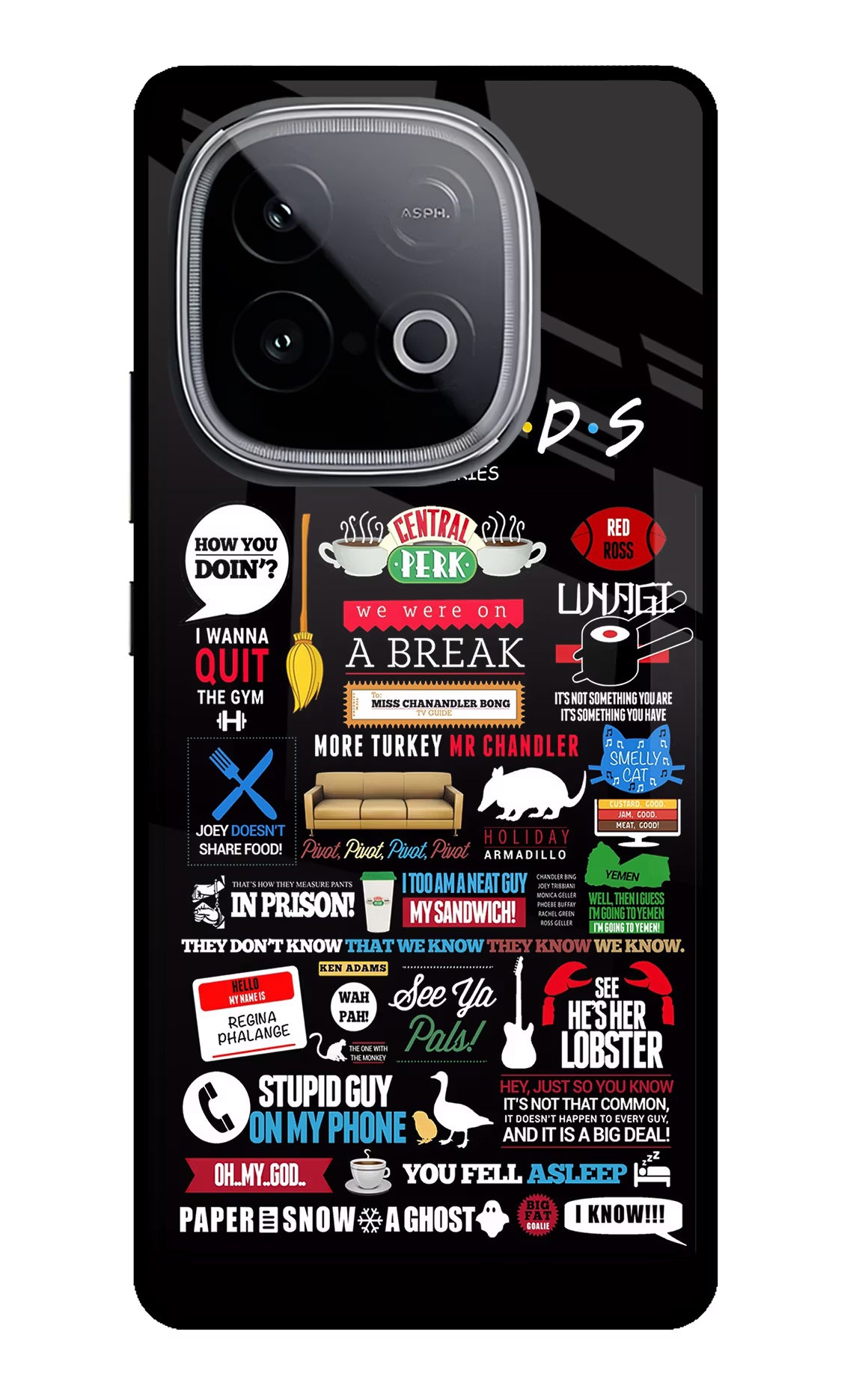 FRIENDS iQOO Neo 10 Back Cover - FRIENDS iQOO Neo 10 Glass Case Back Cover by Casekaro FRIENDS iQOO Neo 10 Glass Case Back Cover by Casekaro