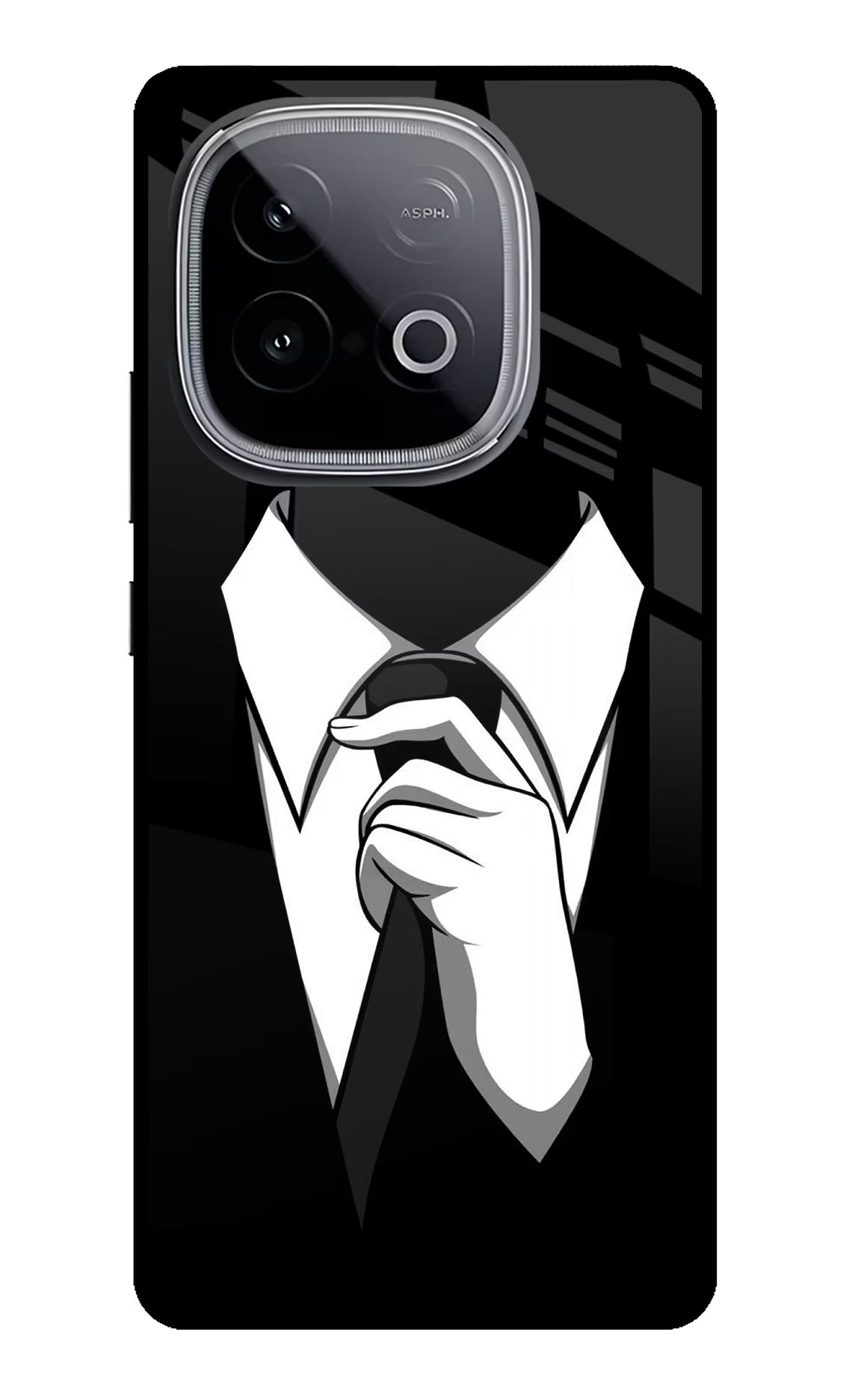 Black Tie iQOO Neo 10 Back Cover - Black Tie iQOO Neo 10 Glass Case Back Cover by Casekaro Black Tie iQOO Neo 10 Glass Case Back Cover by Casekaro