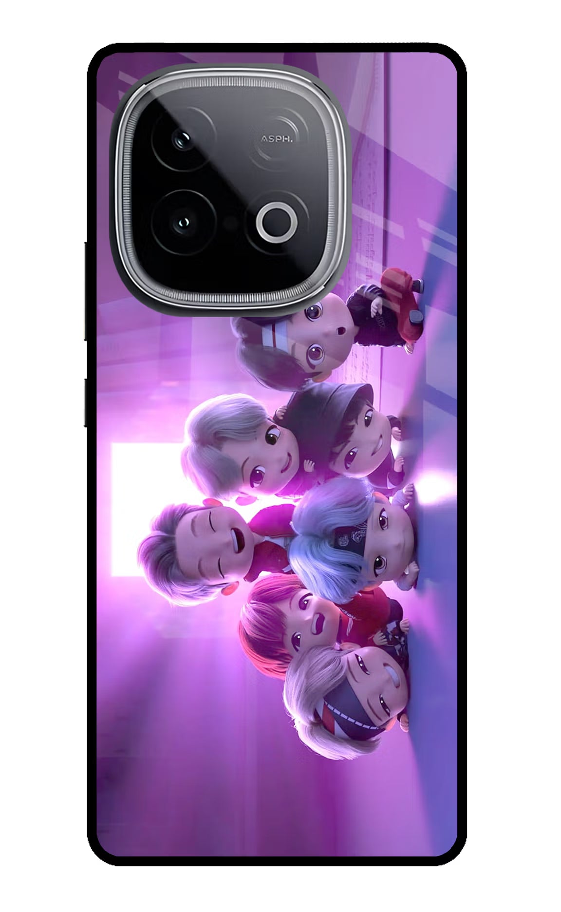 BTS Chibi iQOO Neo 10 Glass Case - BTS Chibi iQOO Neo 10 Glass Case BTS Chibi iQOO Neo 10 Glass Case