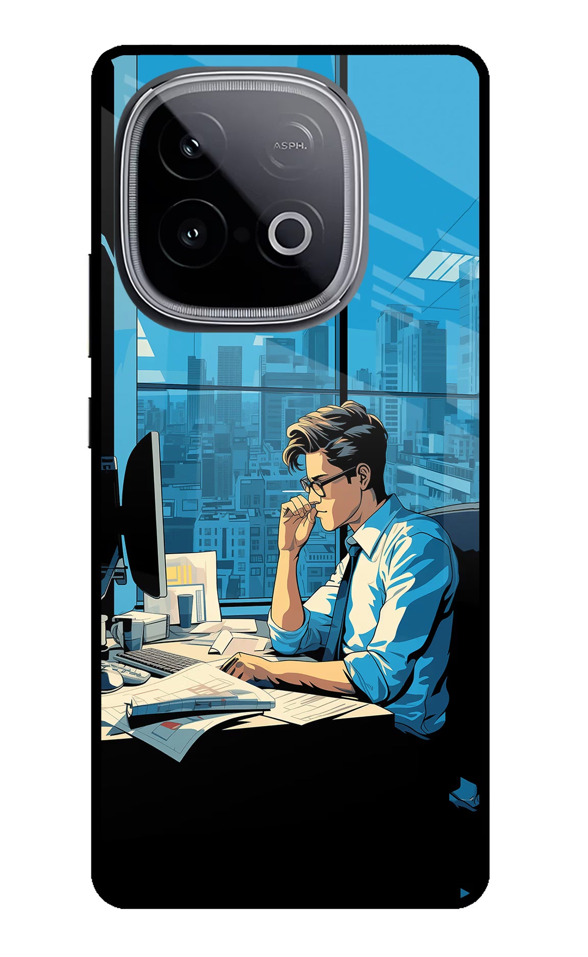 Focused Hustler (AI Generated) iQOO Neo 10 Back Cover - Focused Hustler (AI Generated) iQOO Neo 10 Glass Case Back Cover by Casekaro Focused Hustler (AI Generated) iQOO Neo 10 Glass Case Back Cover by Casekaro
