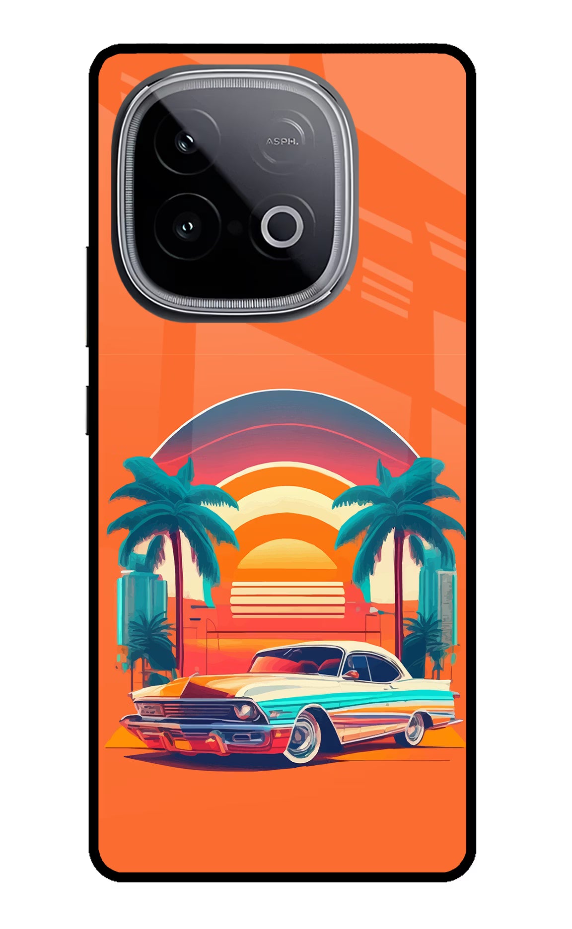 Palm Drive 80s iQOO Neo 10 Glass Case - Palm Drive 80s iQOO Neo 10 Glass Case Palm Drive 80s iQOO Neo 10 Glass Case