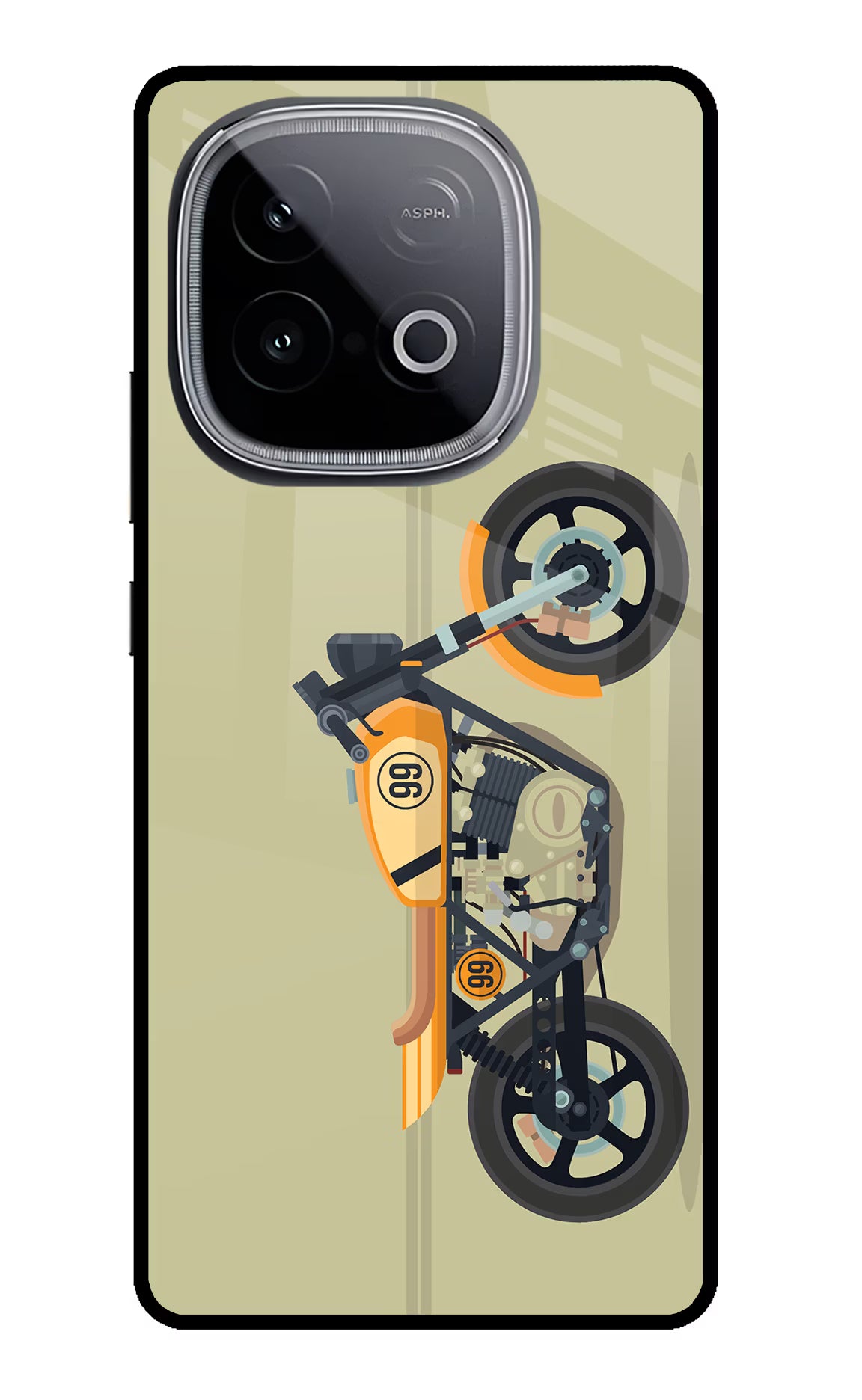 Vertical Speedster iQOO Neo 10 Back Cover - Vertical Speedster iQOO Neo 10 Glass Case Back Cover by Casekaro Vertical Speedster iQOO Neo 10 Glass Case Back Cover by Casekaro