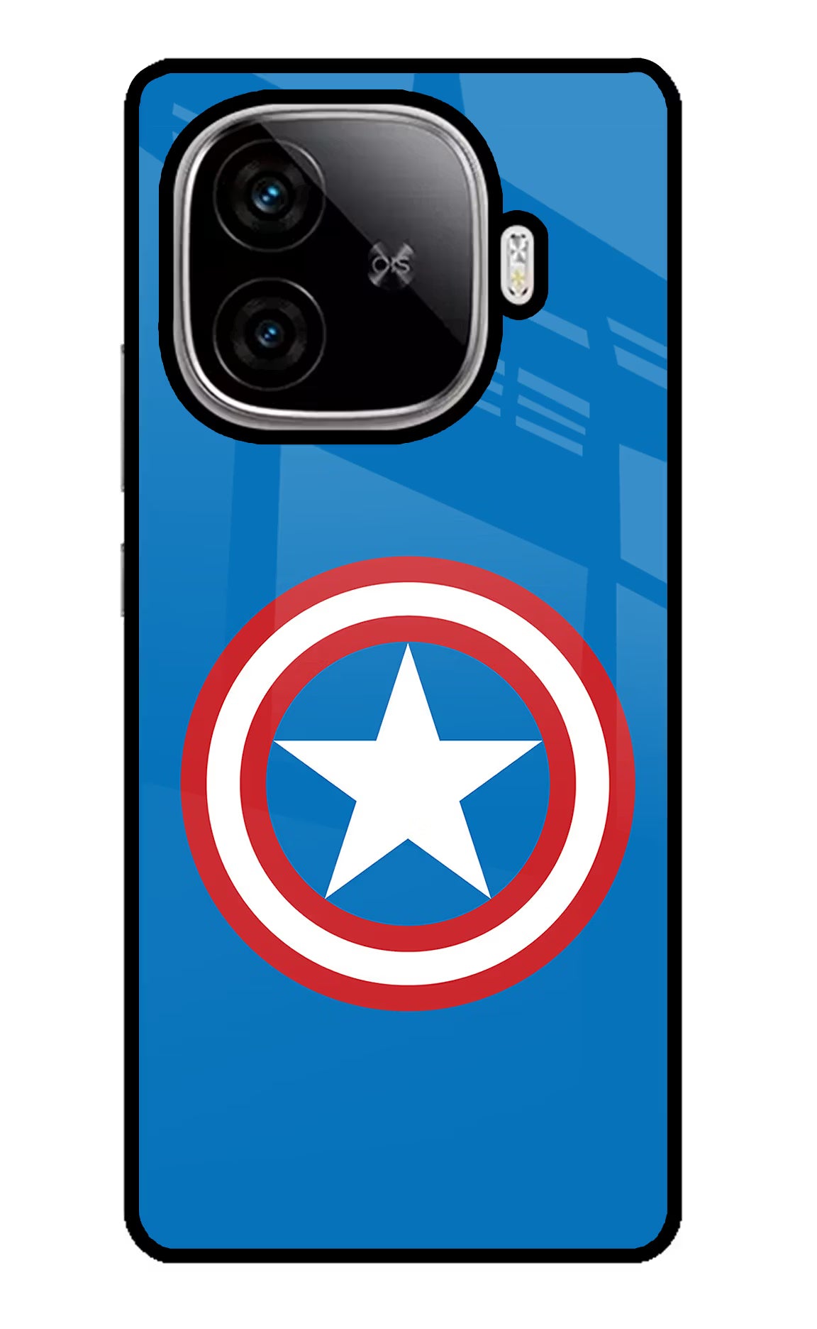 Captain America Logo iQOO Neo 10R 5G Glass Case Back Cover by Casekaro