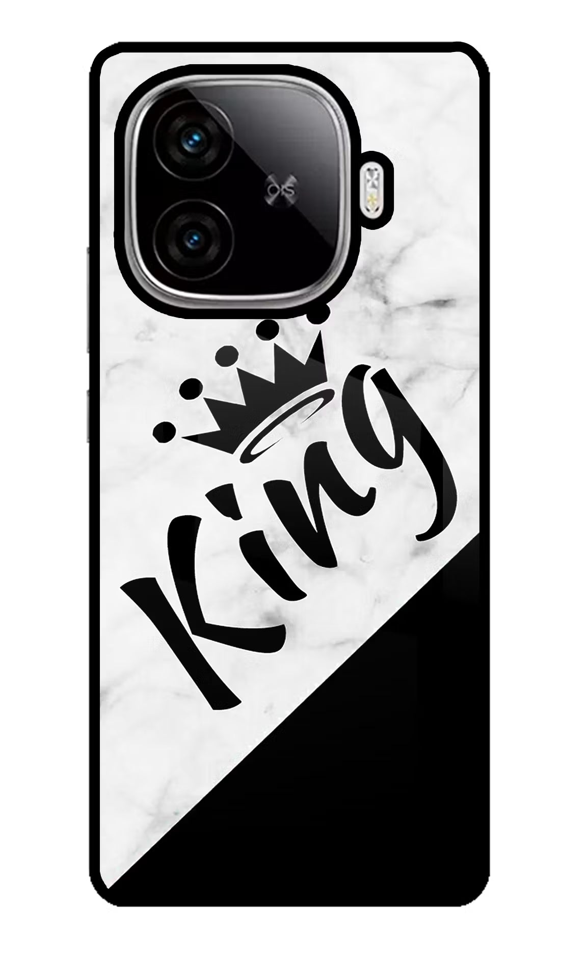 King iQOO Neo 10R 5G Back Cover - King iQOO Neo 10R 5G Glass Case Back Cover by Casekaro King iQOO Neo 10R 5G Glass Case Back Cover by Casekaro