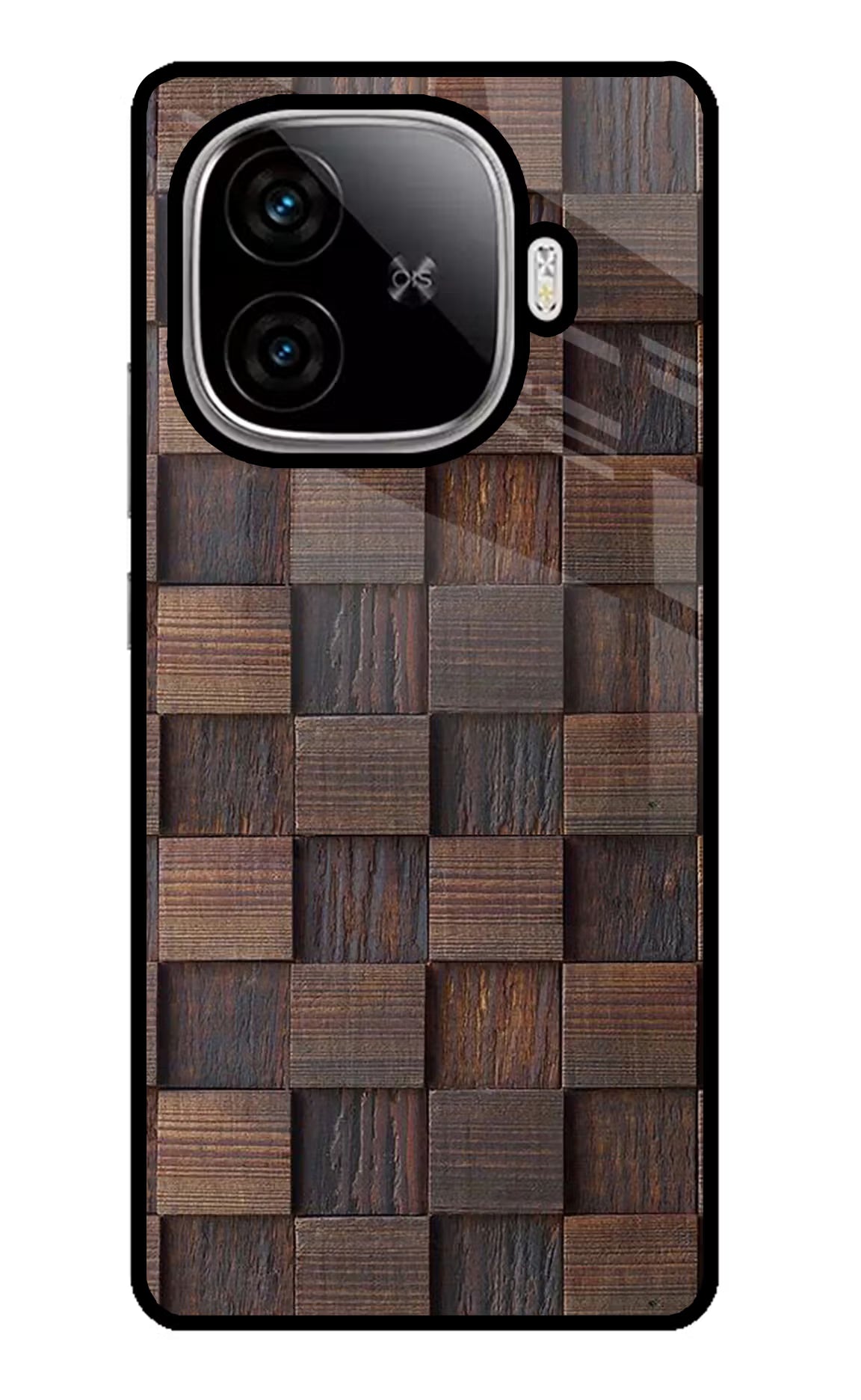 Wooden Cube Design iQOO Neo 10R 5G Glass Case Back Cover by Casekaro