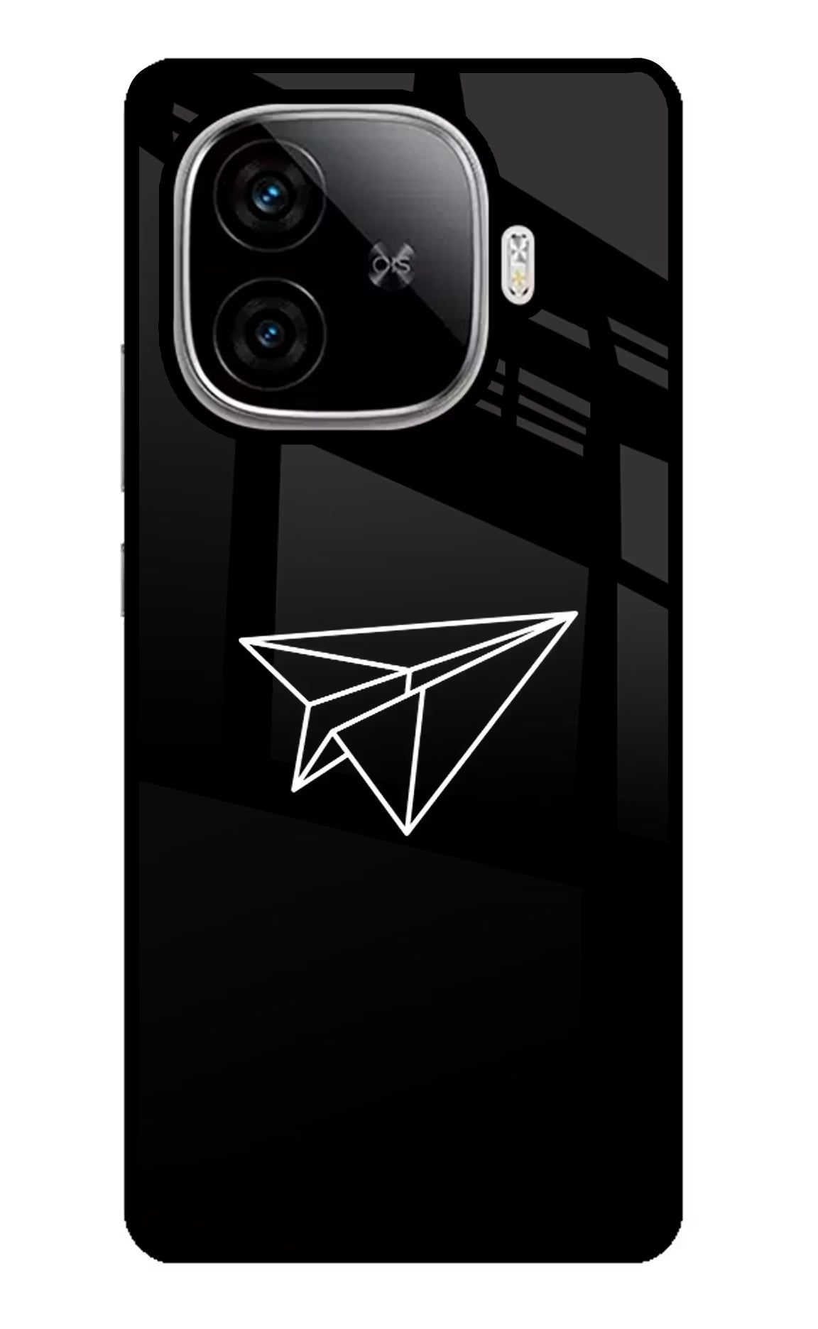 Paper Plane White iQOO Neo 10R 5G Back Cover - Paper Plane White iQOO Neo 10R 5G Glass Case Back Cover by Casekaro Paper Plane White iQOO Neo 10R 5G Glass Case Back Cover by Casekaro