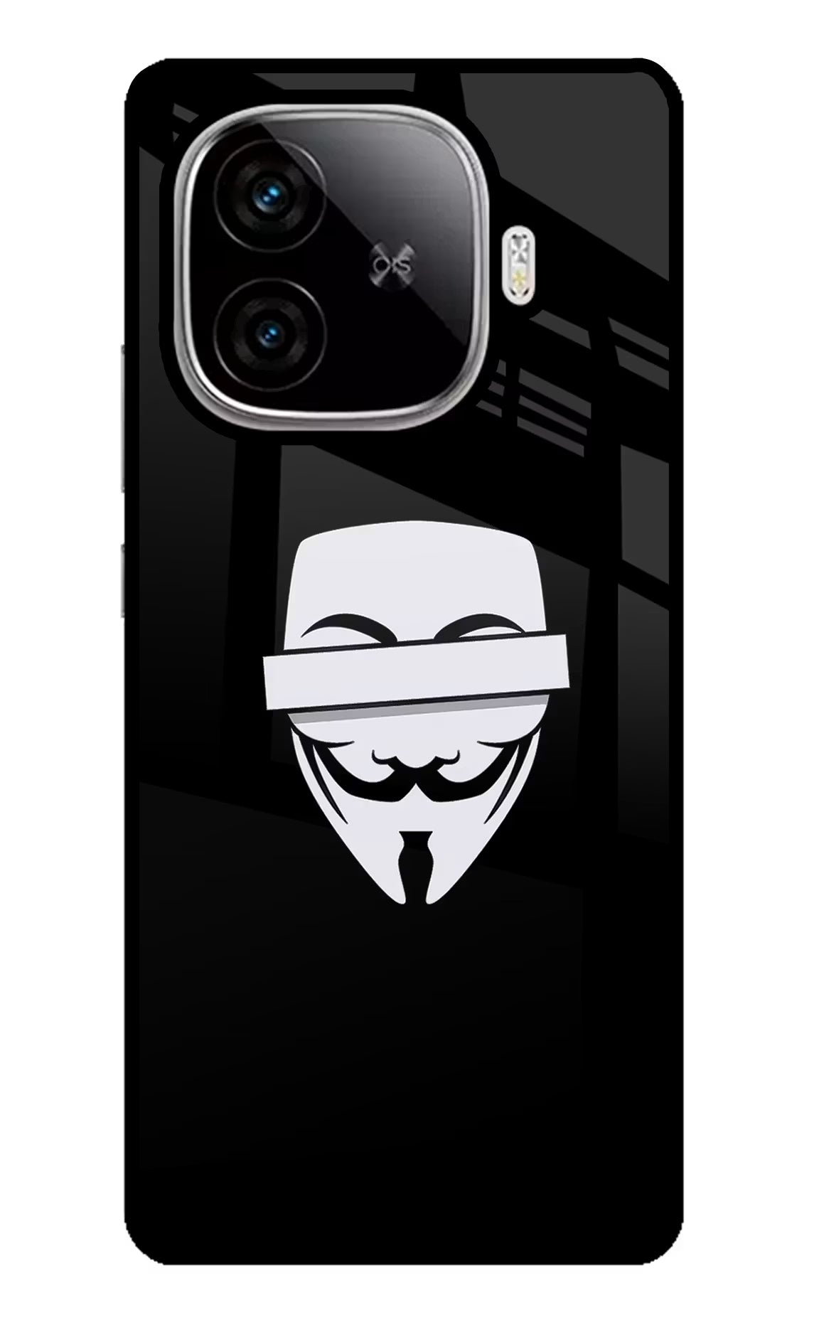 Anonymous Face iQOO Neo 10R 5G Glass Case Back Cover by Casekaro