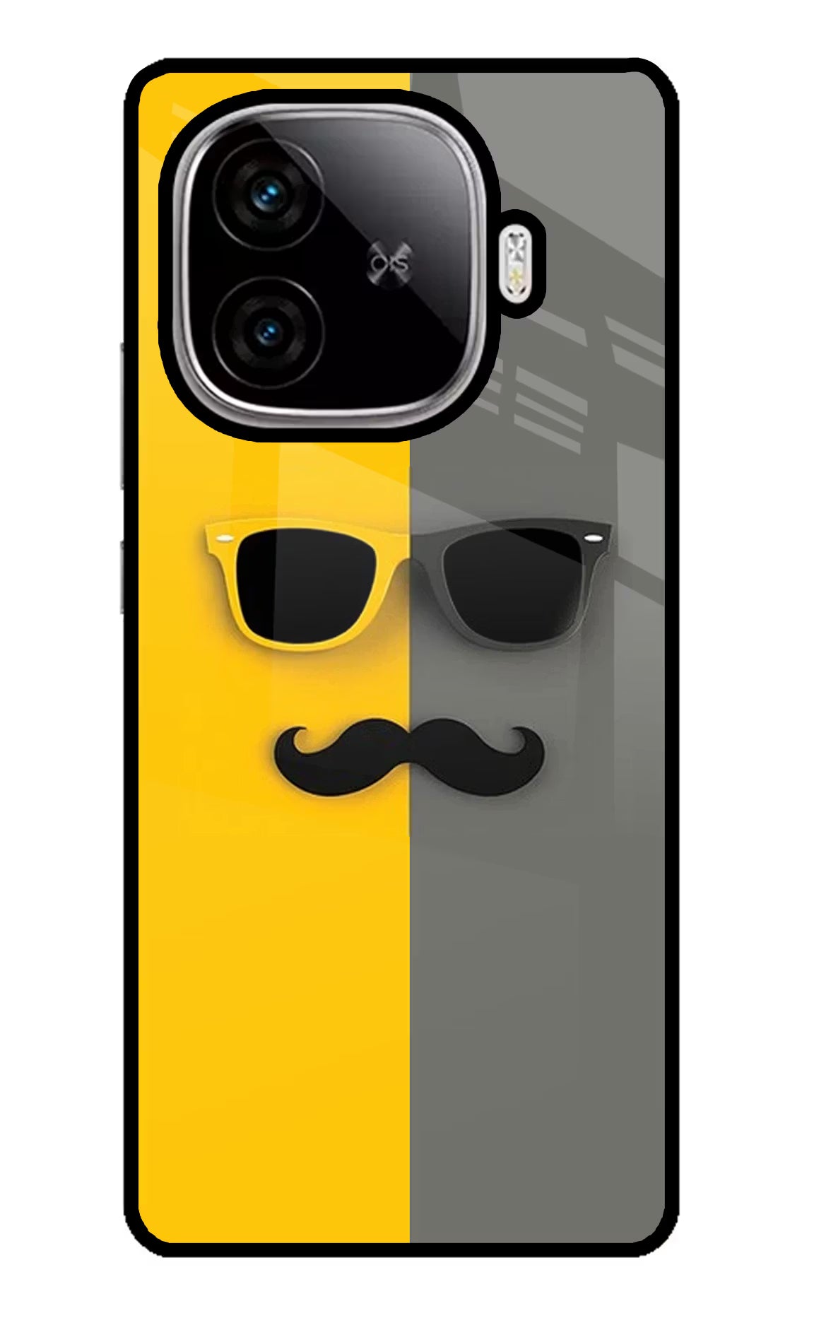 Sunglasses with Mustache iQOO Neo 10R 5G Back Cover - Sunglasses with Mustache iQOO Neo 10R 5G Glass Case Back Cover by Casekaro Sunglasses with Mustache iQOO Neo 10R 5G Glass Case Back Cover by Casekaro