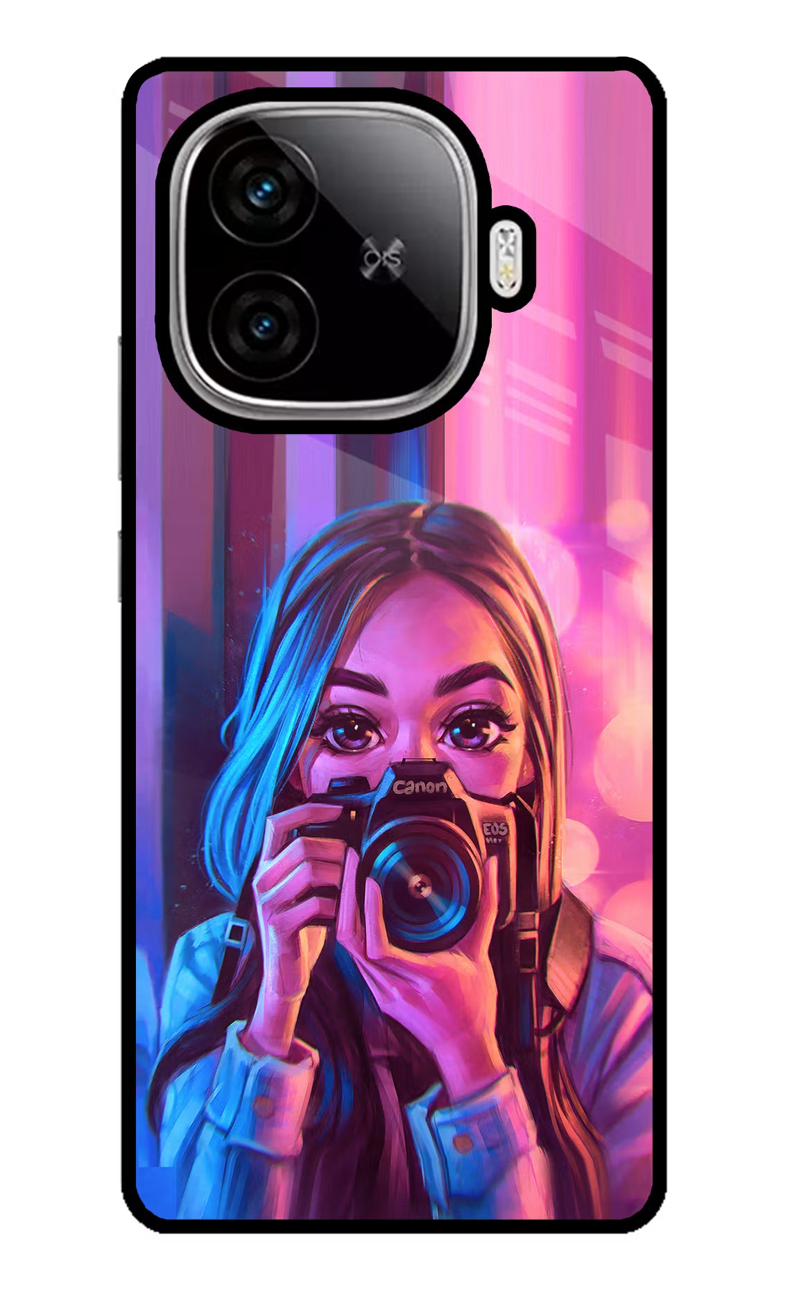 Girl Photographer iQOO Neo 10R 5G Glass Case Back Cover by Casekaro