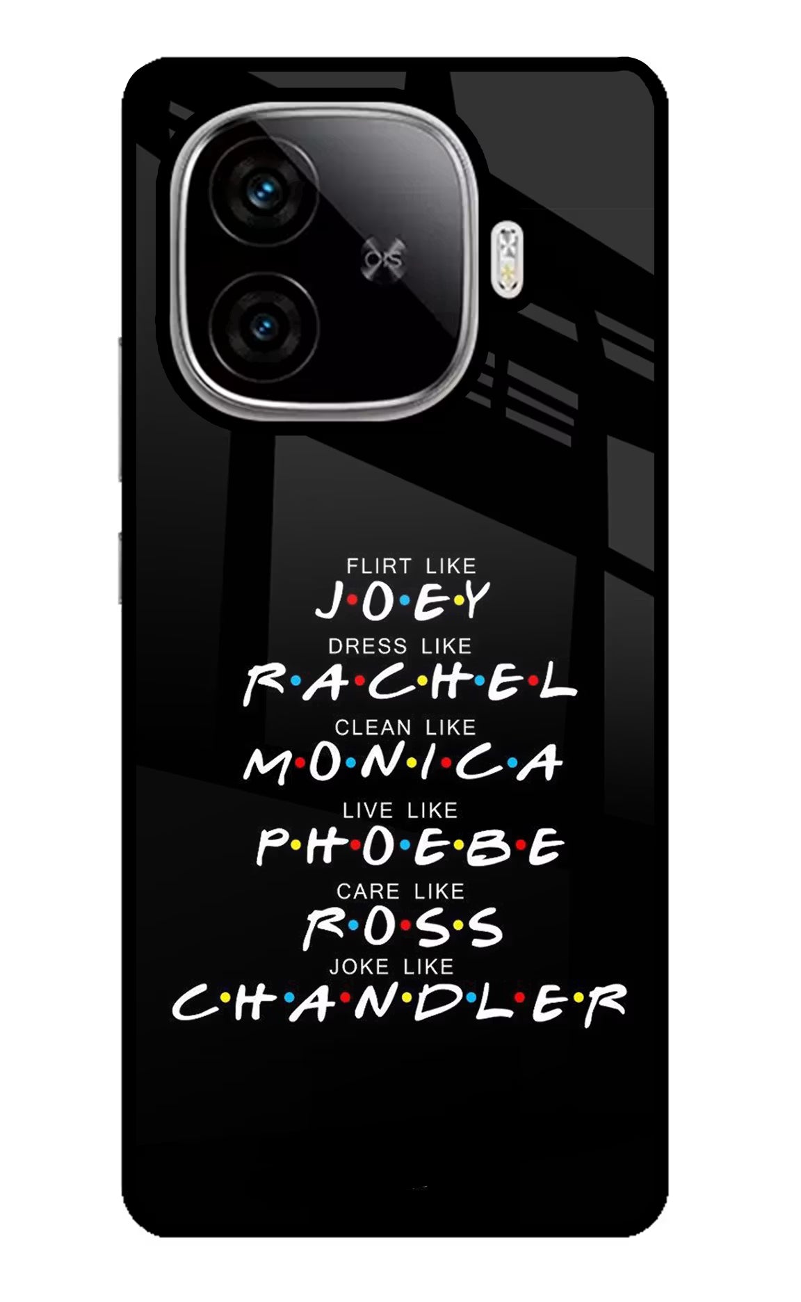 FRIENDS Character iQOO Neo 10R 5G Glass Case Back Cover by Casekaro