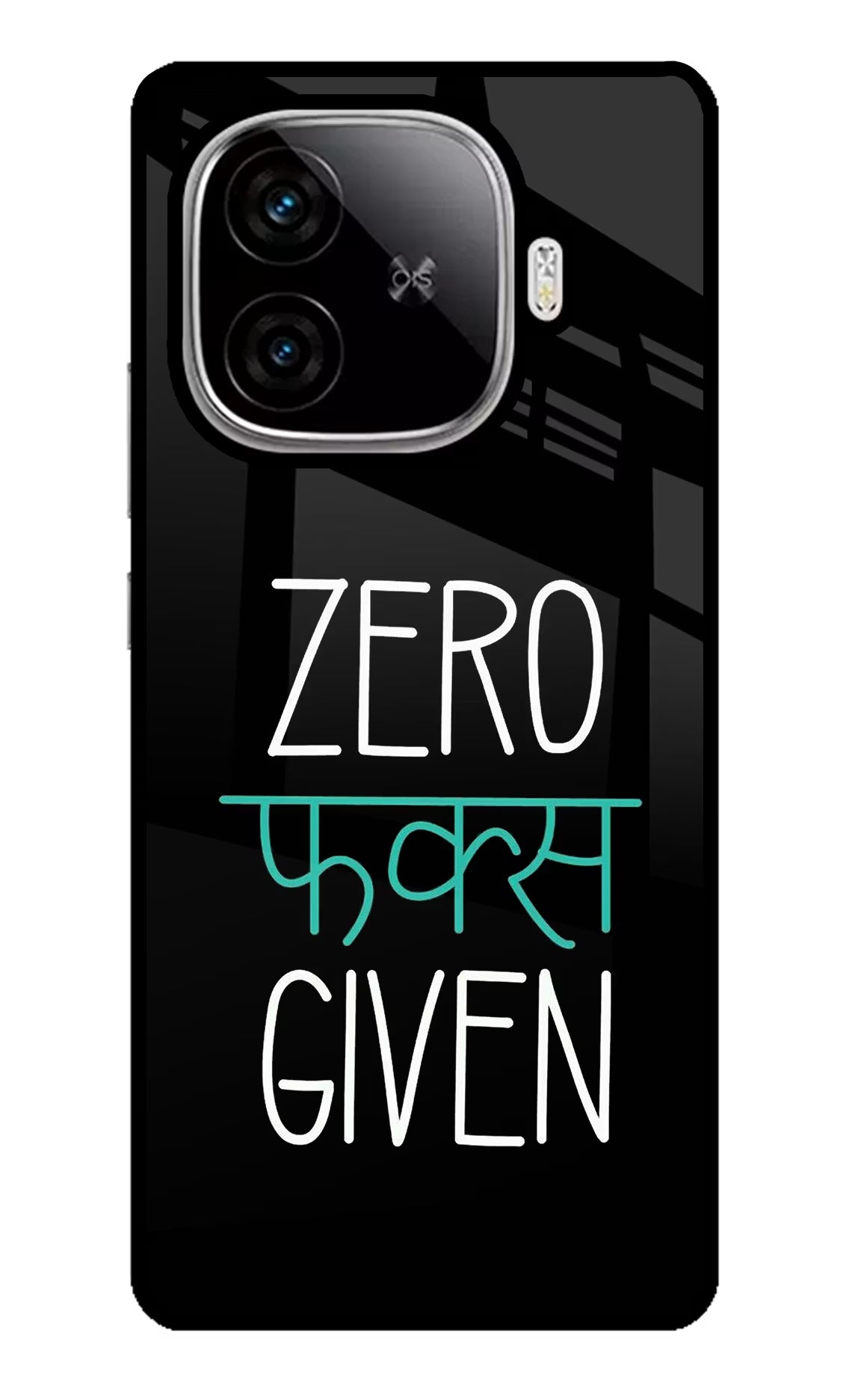 Zero Fucks Given iQOO Neo 10R 5G Glass Case Back Cover by Casekaro