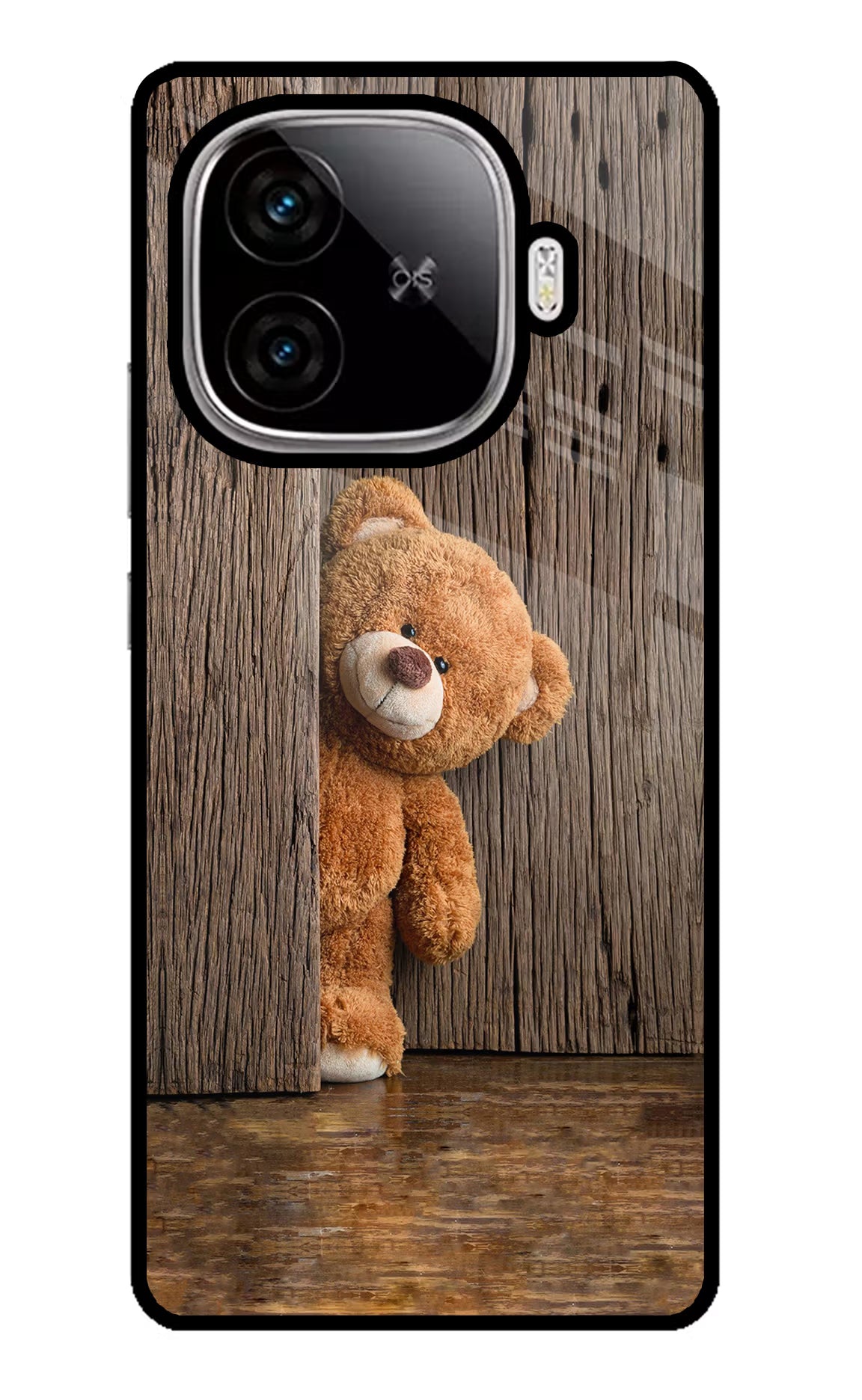 Teddy Wooden iQOO Neo 10R 5G Glass Case Back Cover by Casekaro