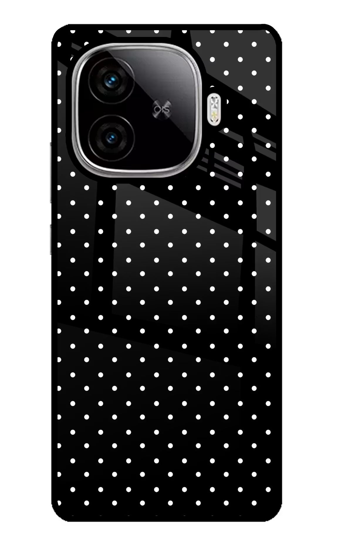 White Dots iQOO Neo 10R 5G Glass Case Back Cover by Casekaro