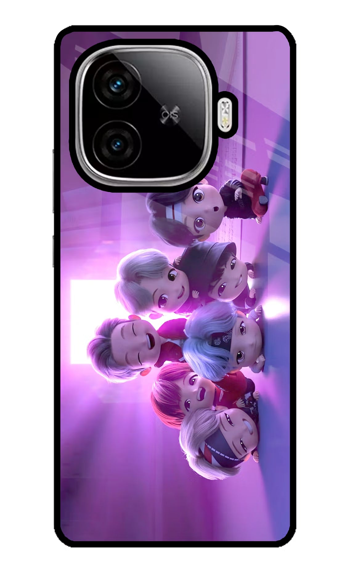 BTS Chibi iQOO Neo 10R 5G Back Cover - BTS Chibi iQOO Neo 10R 5G Glass Case Back Cover by Casekaro BTS Chibi iQOO Neo 10R 5G Glass Case Back Cover by Casekaro