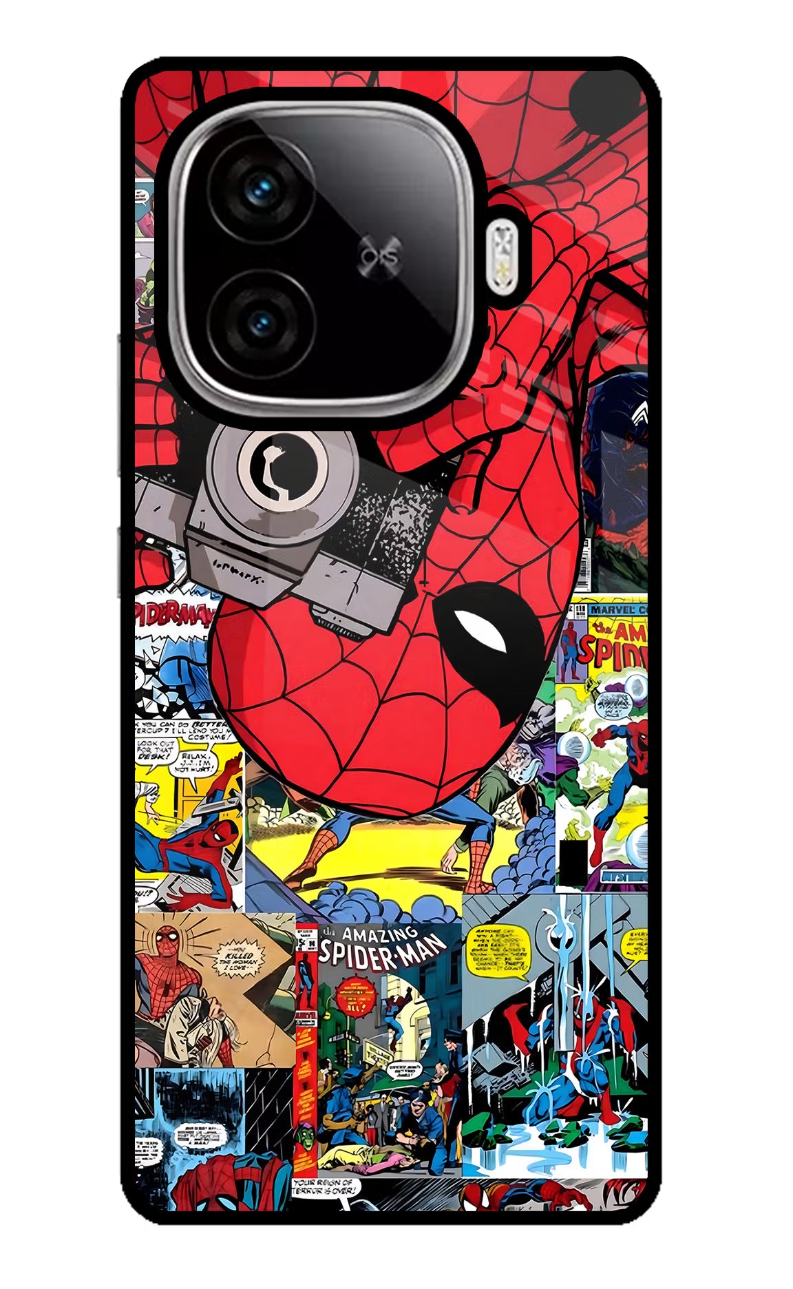 Spider Man iQOO Neo 10R 5G Back Cover - Spider Man iQOO Neo 10R 5G Glass Case Back Cover by Casekaro Spider Man iQOO Neo 10R 5G Glass Case Back Cover by Casekaro