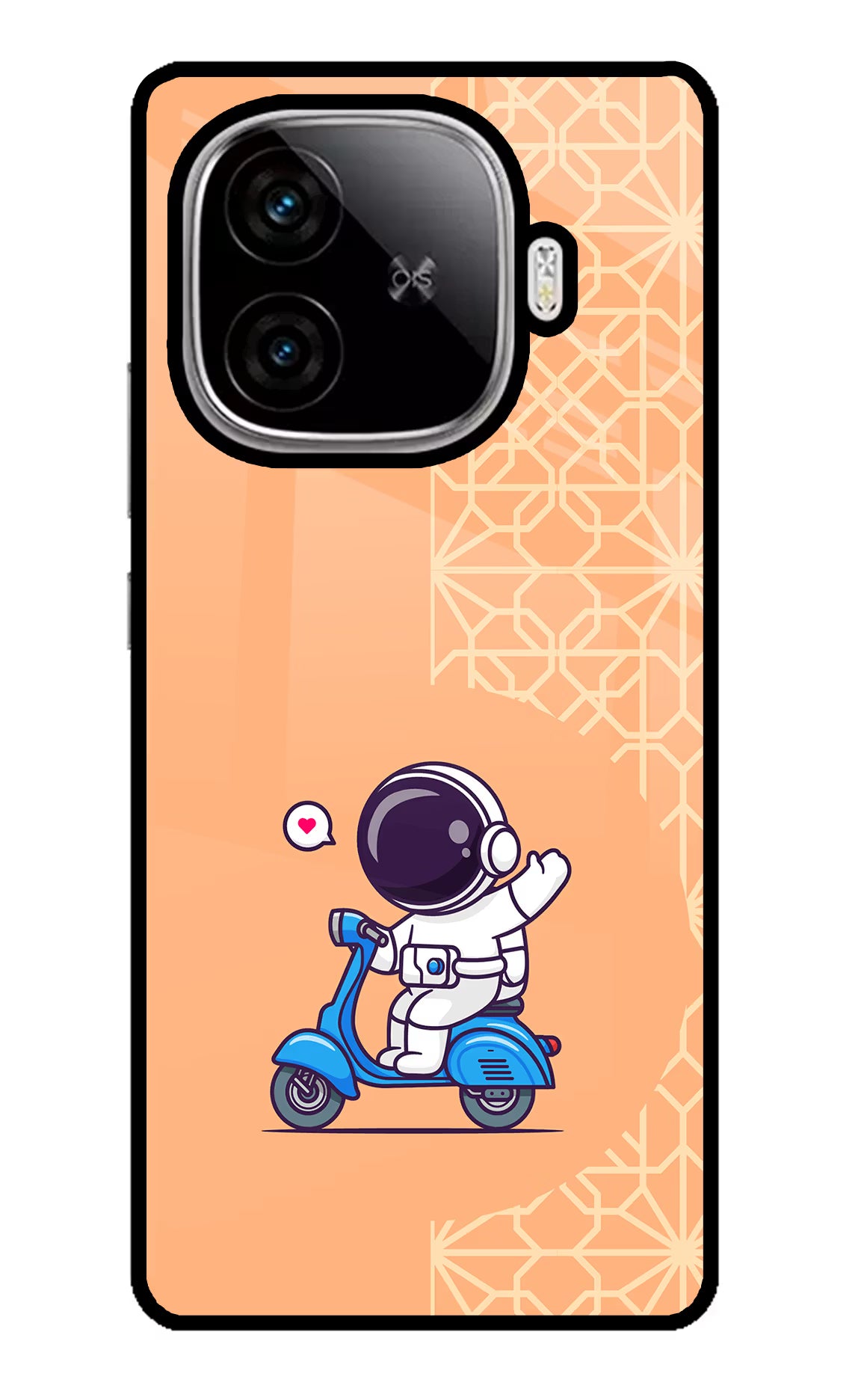 Cute Astronaut Riding iQOO Neo 10R 5G Glass Case Back Cover by Casekaro