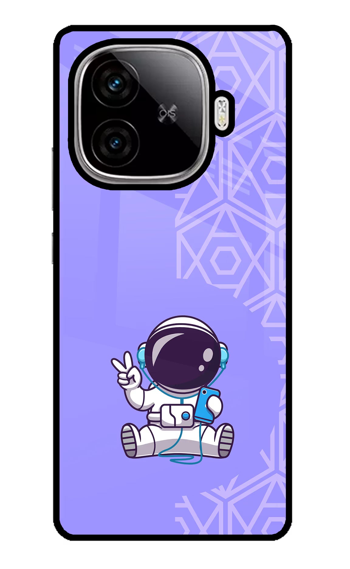Cute Astronaut Chilling iQOO Neo 10R 5G Glass Case Back Cover by Casekaro