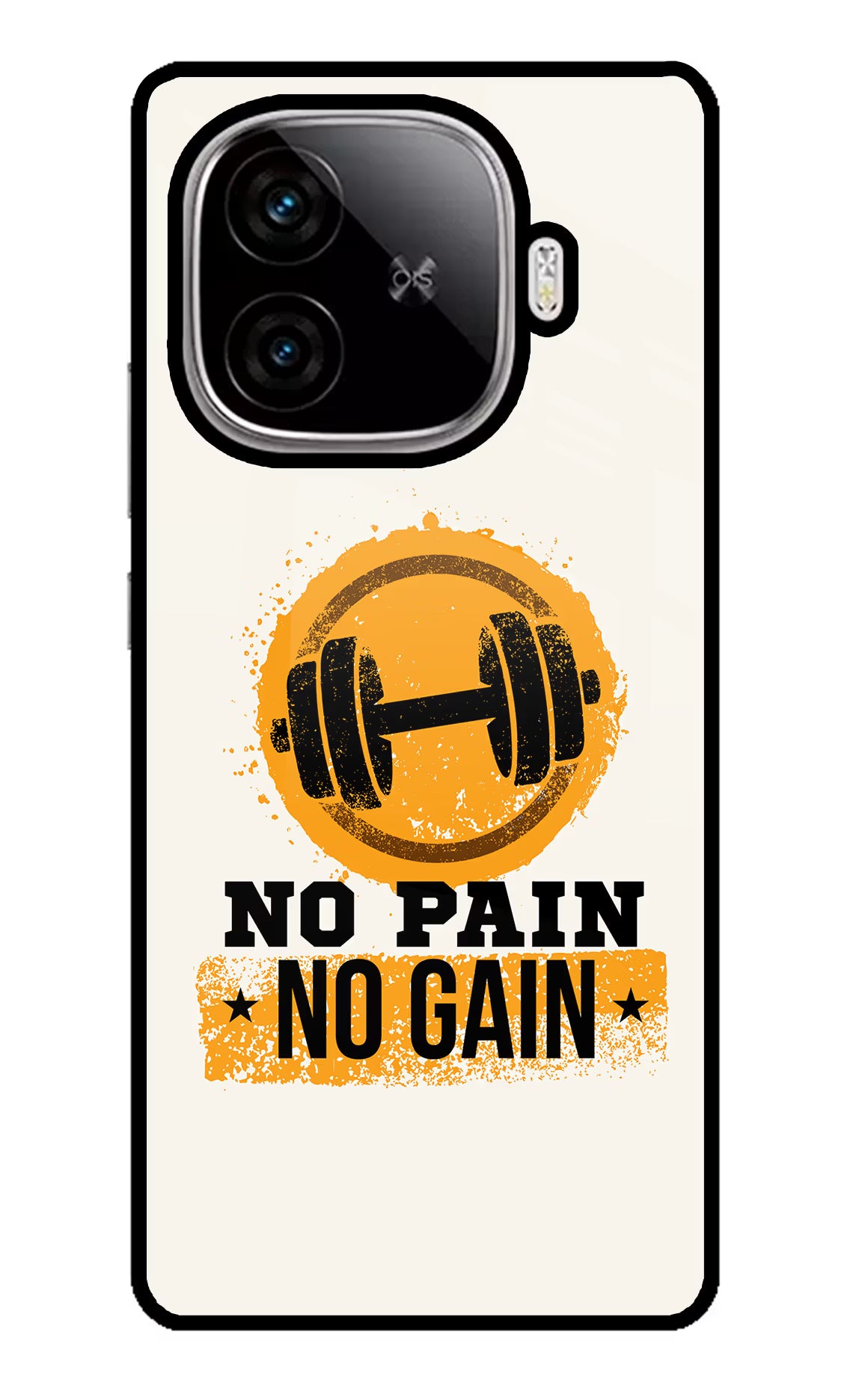 No Pain No Gain iQOO Neo 10R 5G Back Cover - No Pain No Gain iQOO Neo 10R 5G Glass Case Back Cover by Casekaro No Pain No Gain iQOO Neo 10R 5G Glass Case Back Cover by Casekaro
