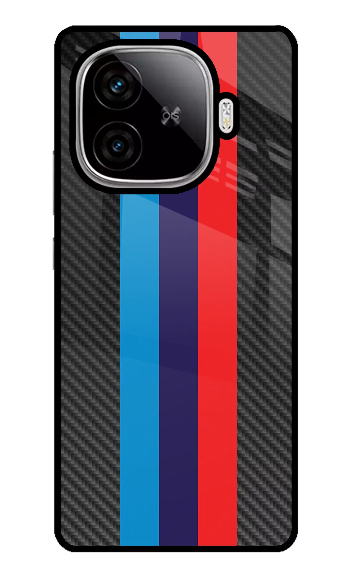 BMW Stripes Pattern iQOO Neo 10R 5G Glass Case Back Cover by Casekaro