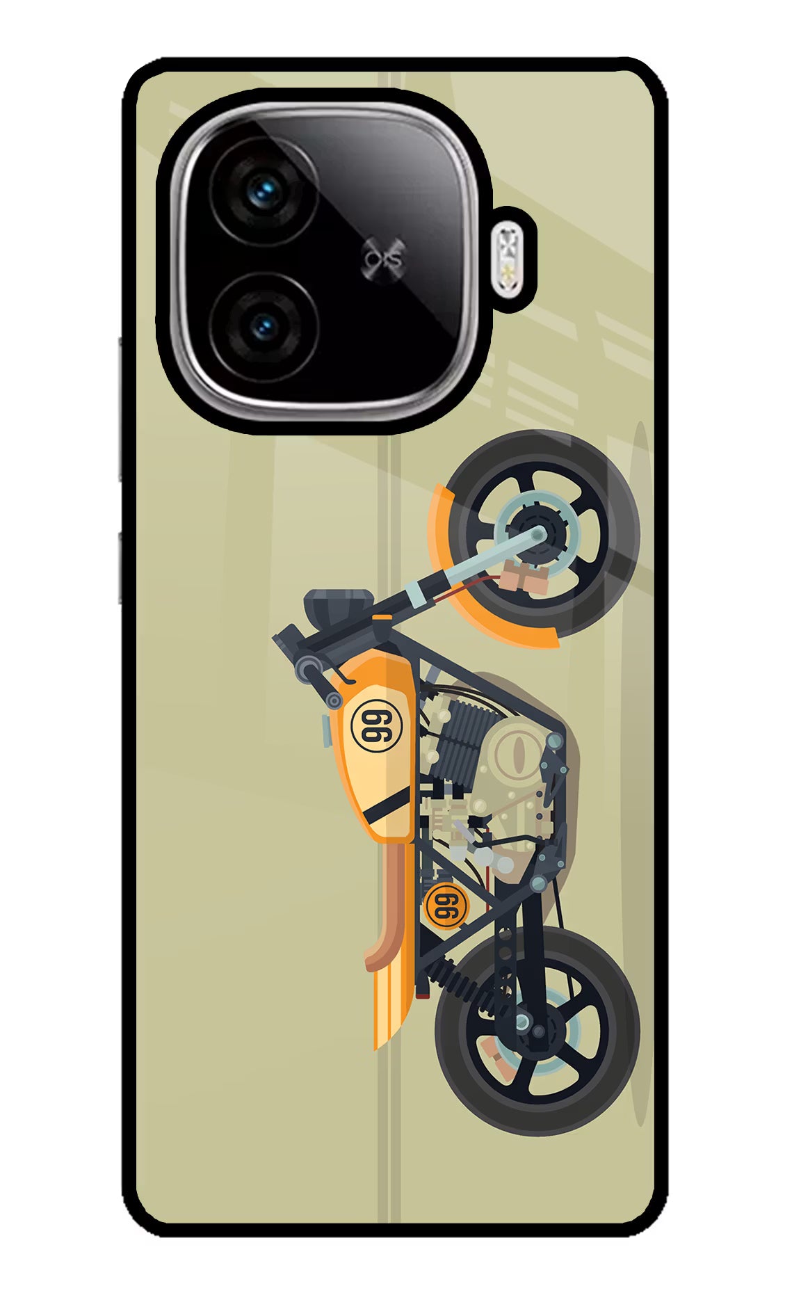 Vertical Speedster iQOO Neo 10R 5G Back Cover - Vertical Speedster iQOO Neo 10R 5G Glass Case Back Cover by Casekaro Vertical Speedster iQOO Neo 10R 5G Glass Case Back Cover by Casekaro