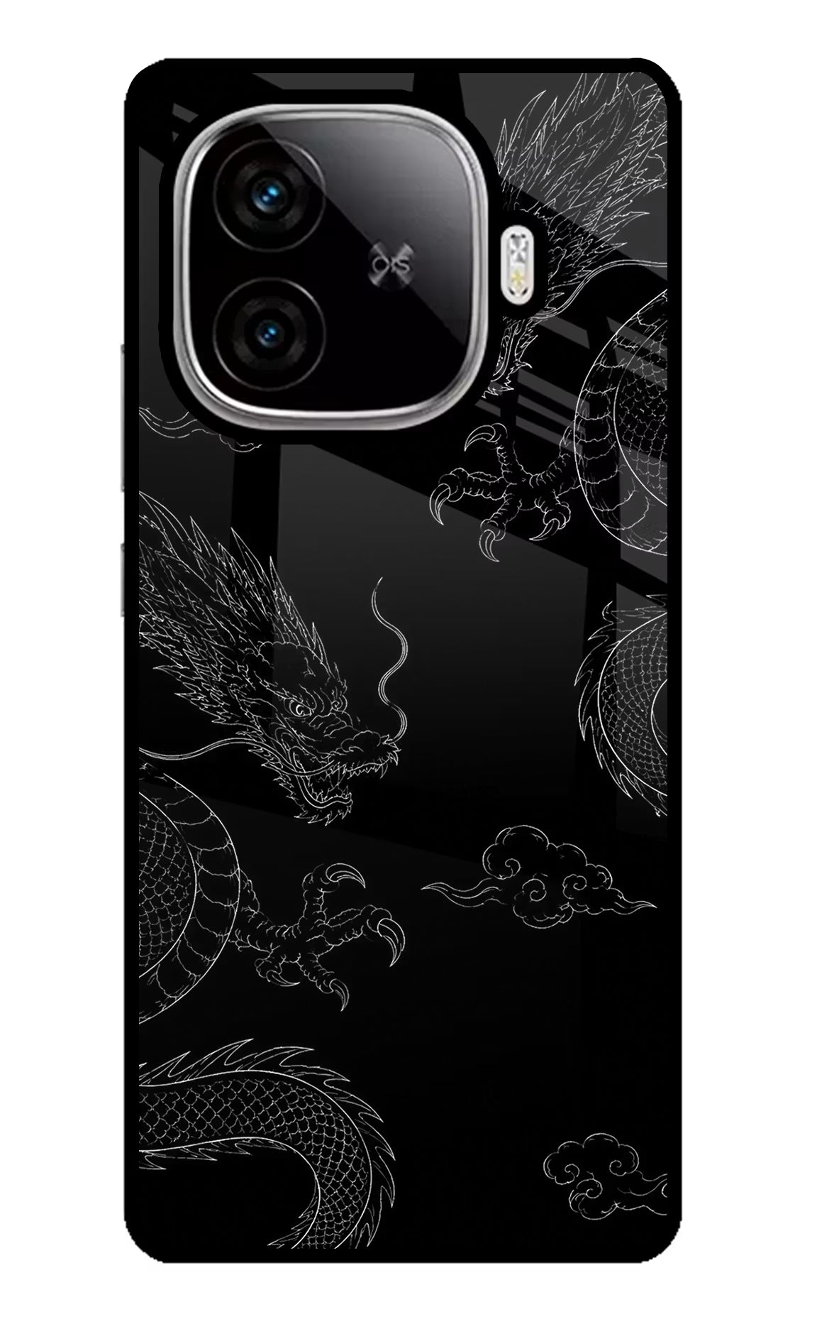 Twin Dragons iQOO Neo 10R 5G Back Cover - Twin Dragons iQOO Neo 10R 5G Glass Case Back Cover by Casekaro Twin Dragons iQOO Neo 10R 5G Glass Case Back Cover by Casekaro