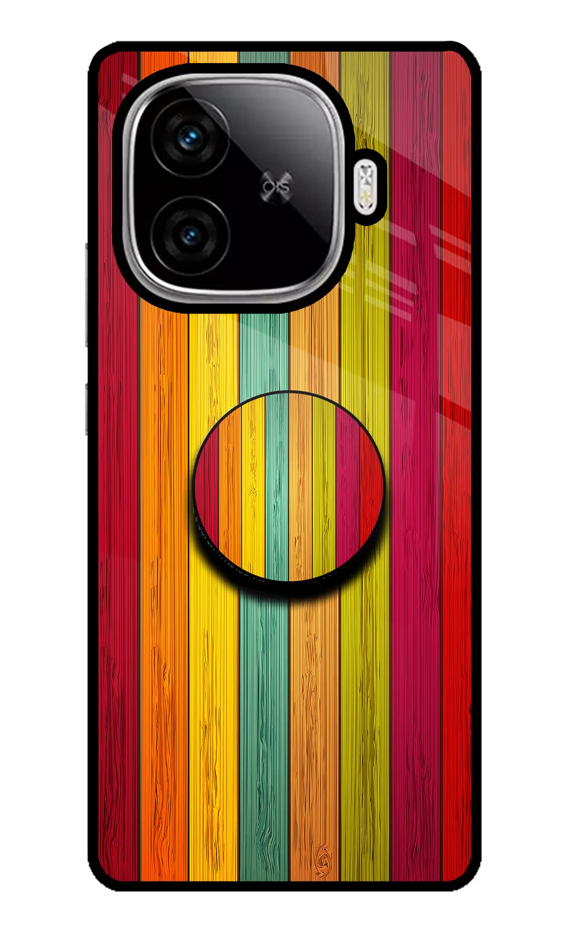 Multicolor Wooden iQOO Neo 10R 5G Pop Case by Casekaro