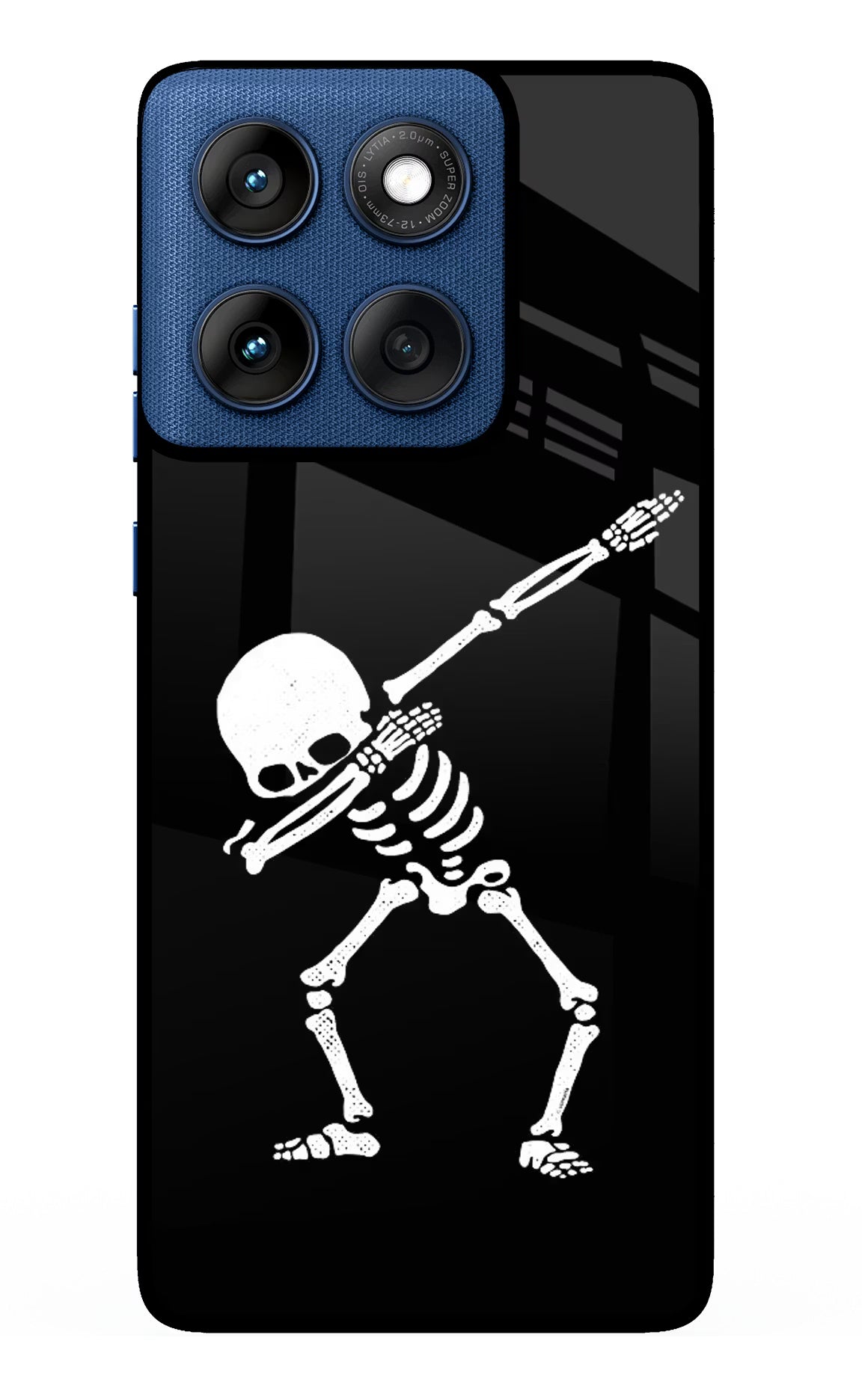 Dabbing Skeleton Art Moto Edge 60 Glass Case - Dabbing Skeleton Art Moto Edge 60 Glass Case Dabbing Skeleton Art Moto Edge 60 Glass Case