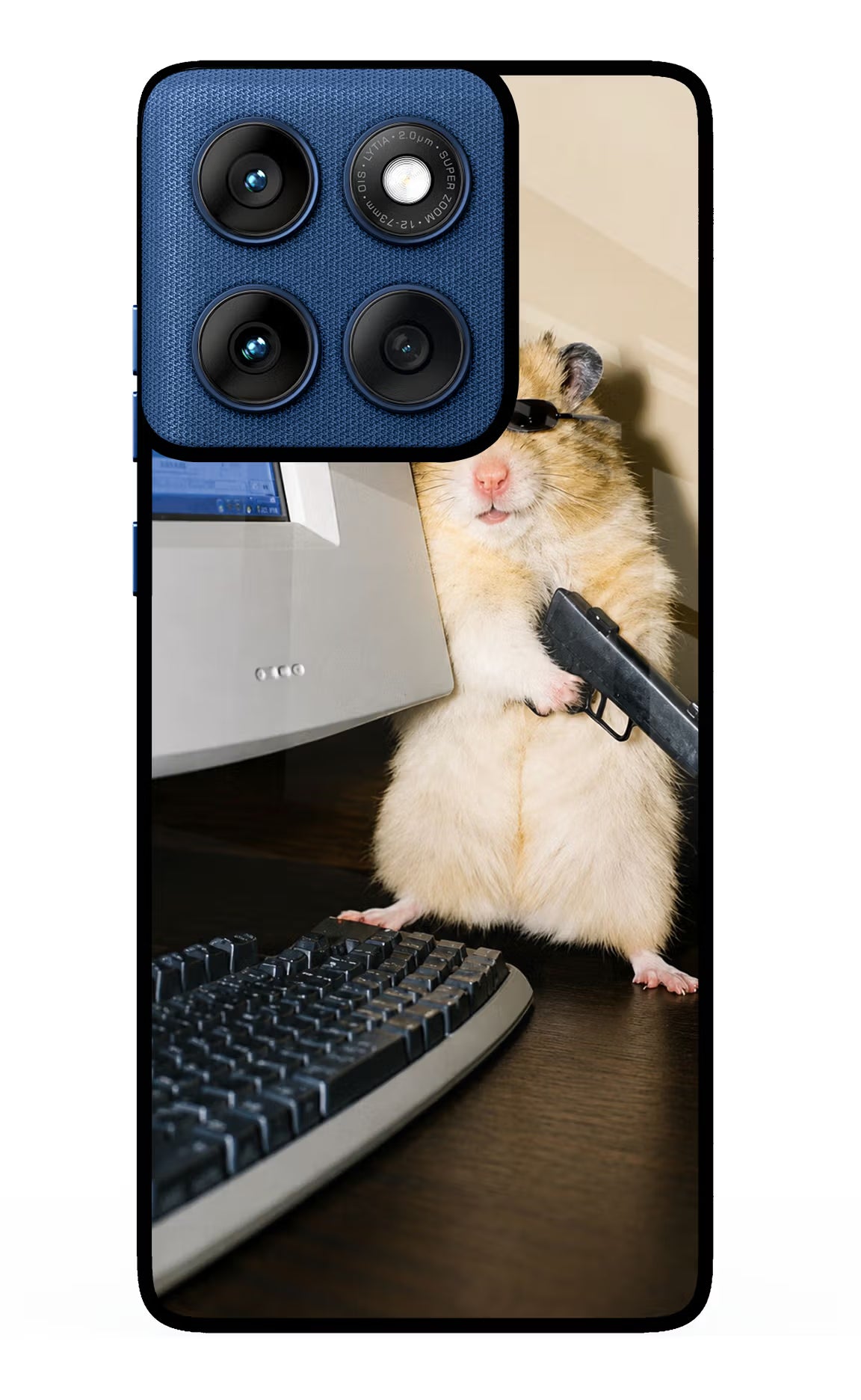 Hacker Hamster Moto Edge 60 Glass Case - Hacker Hamster Moto Edge 60 Glass Case Hacker Hamster Moto Edge 60 Glass Case